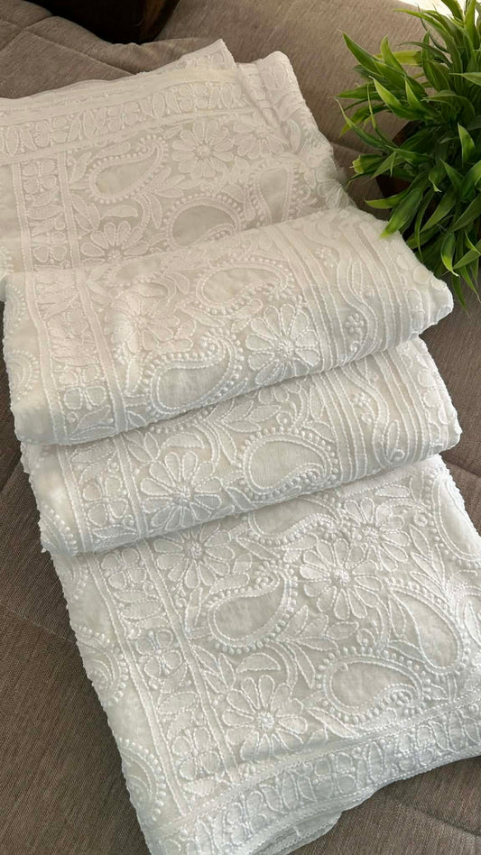Ivory White Chikankari Dupatta