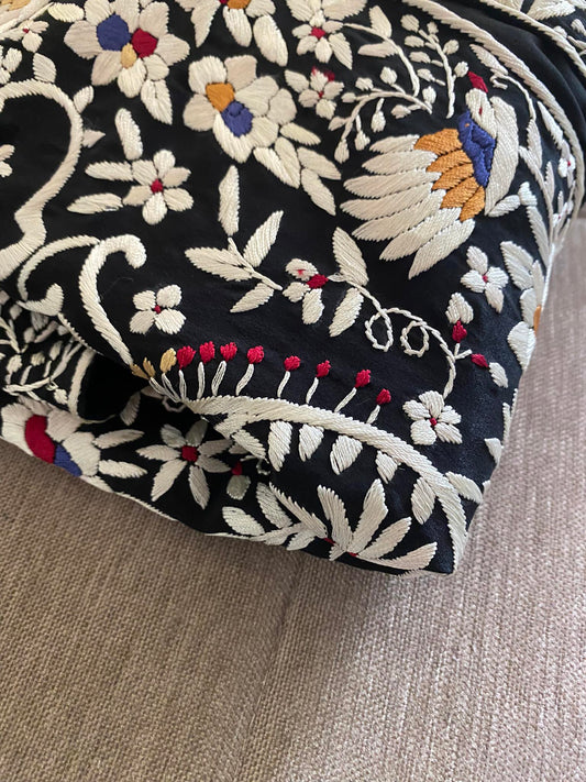 Black Embroidered Parsi Gara Jacket