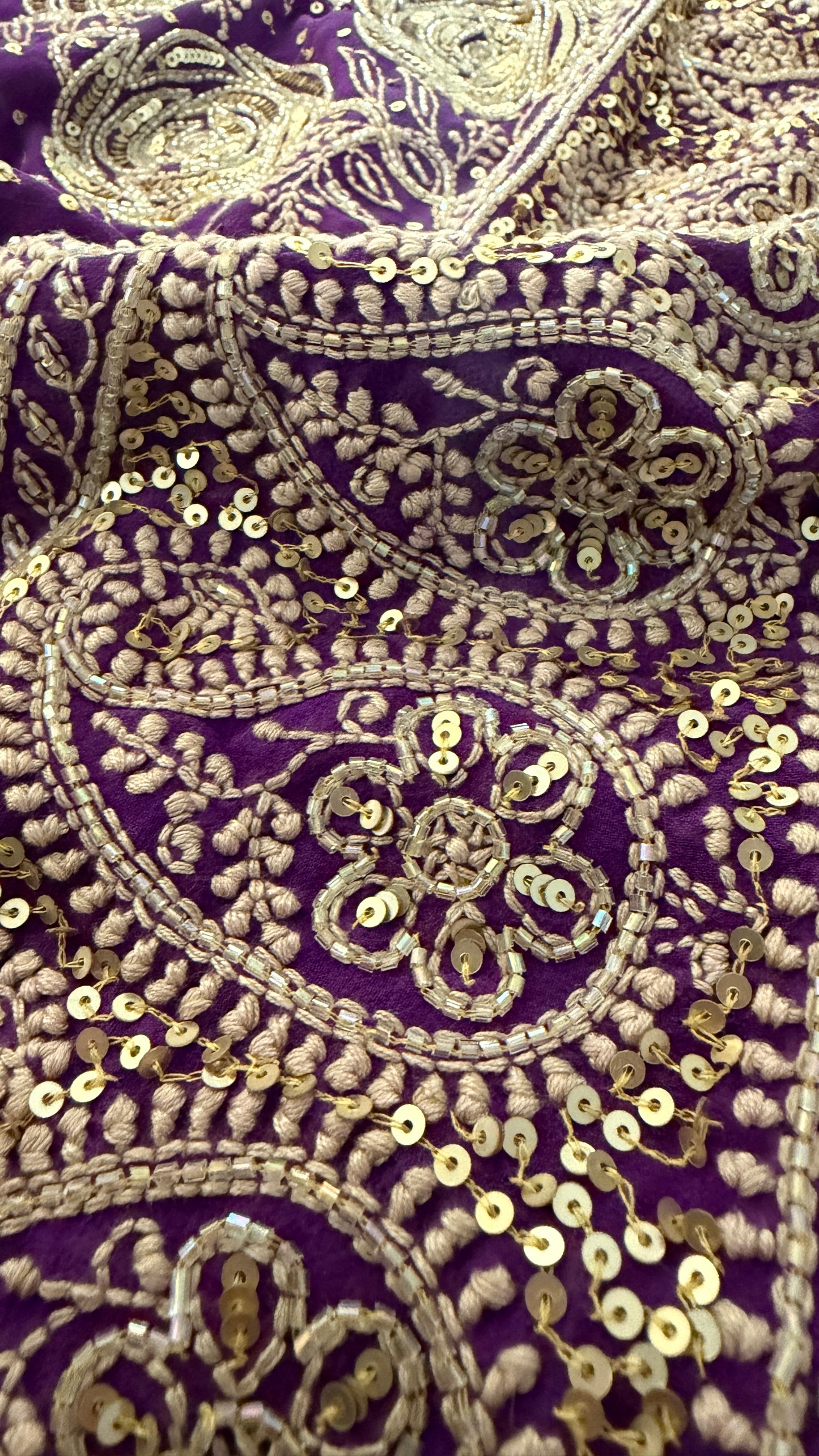 Party Wear Purple Embellished Chikankari Suit for Women