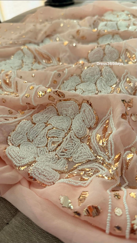 Masterpiece Pastel Pink Kamdani & Pearl Suit - Eid Collection