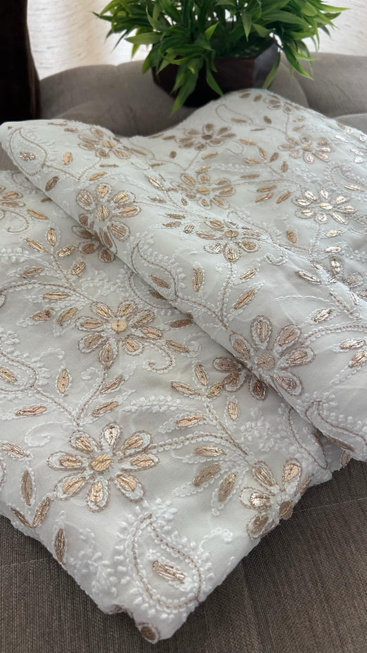 White Gota Patti Chikankari Kurta Dupatta
