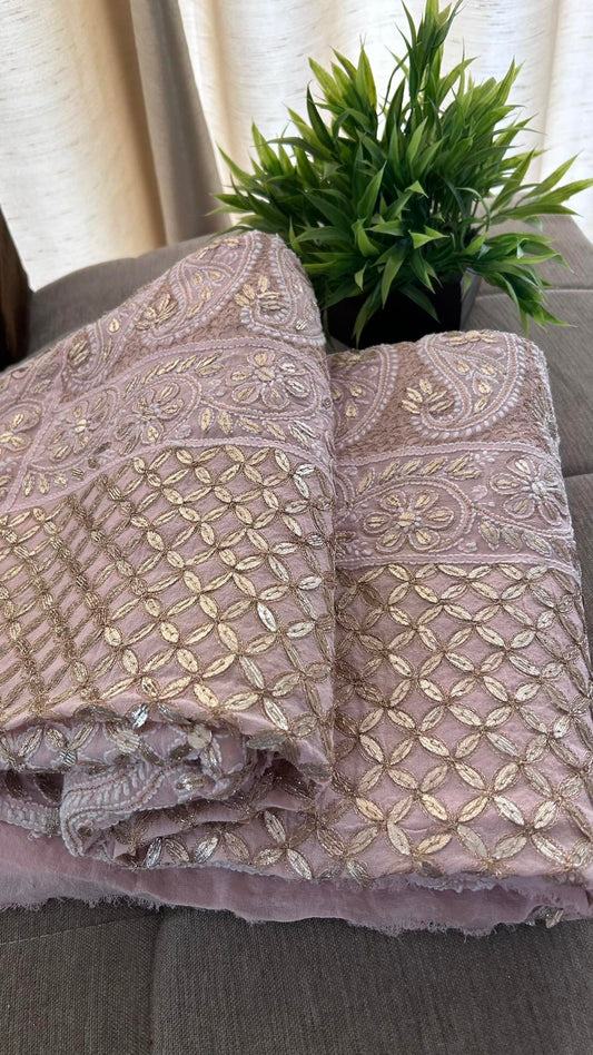Pastel Pink Gota Patti Chikankari Saree