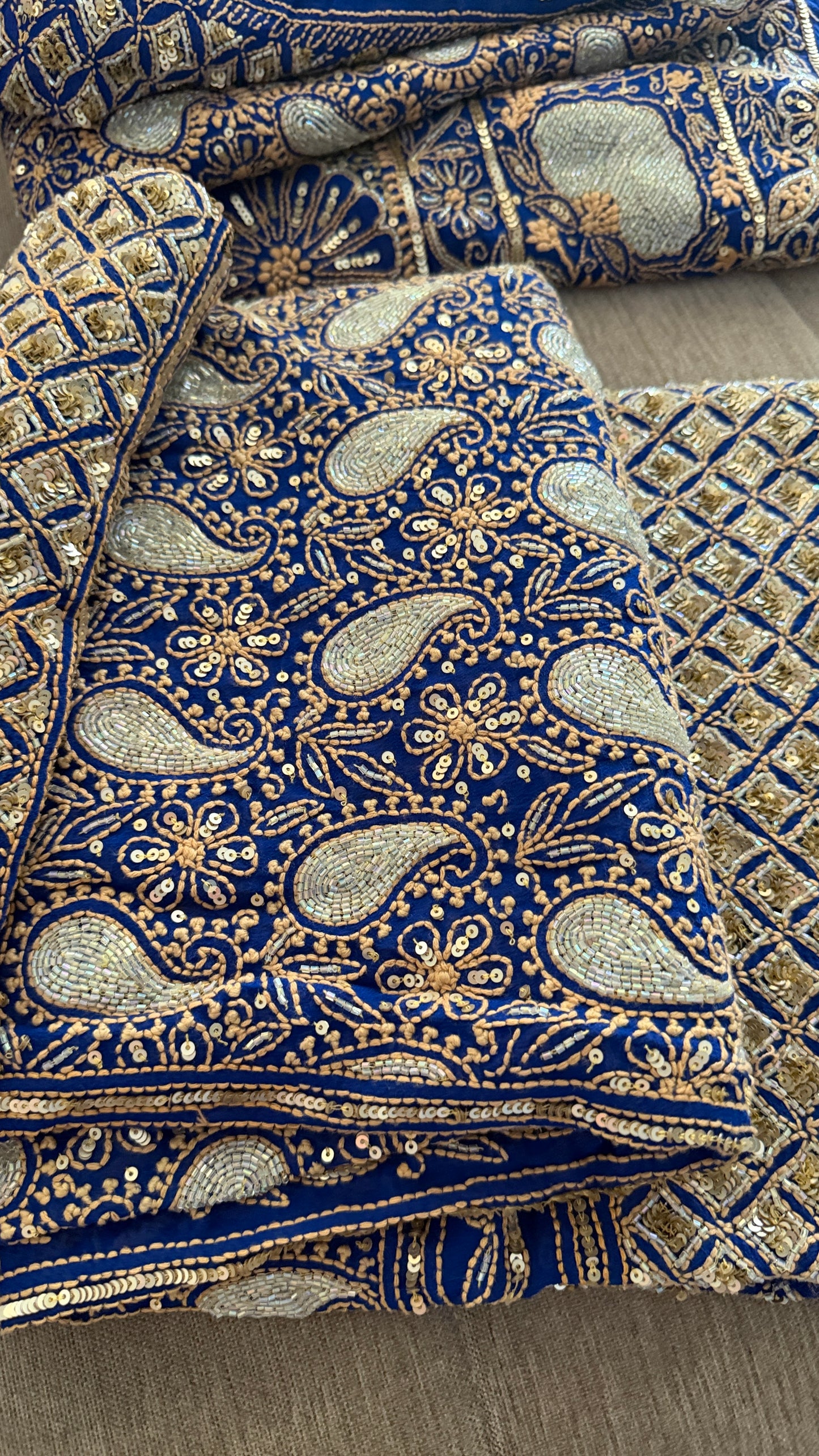 Masterpiece Blue Cut Dana Chikankari Lehenga Set