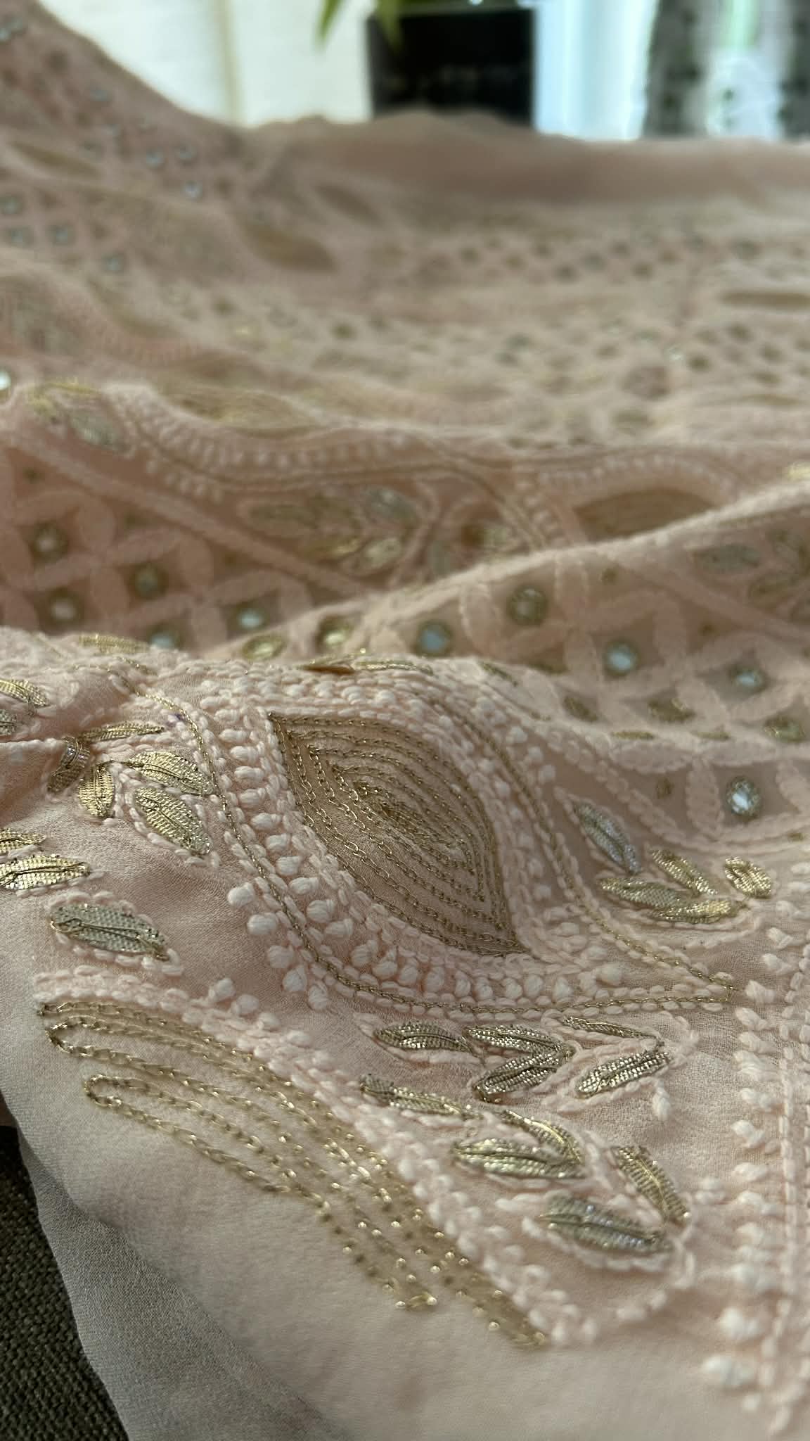 Pastel Pink Mirror & Gota Patti Chikankari Suit