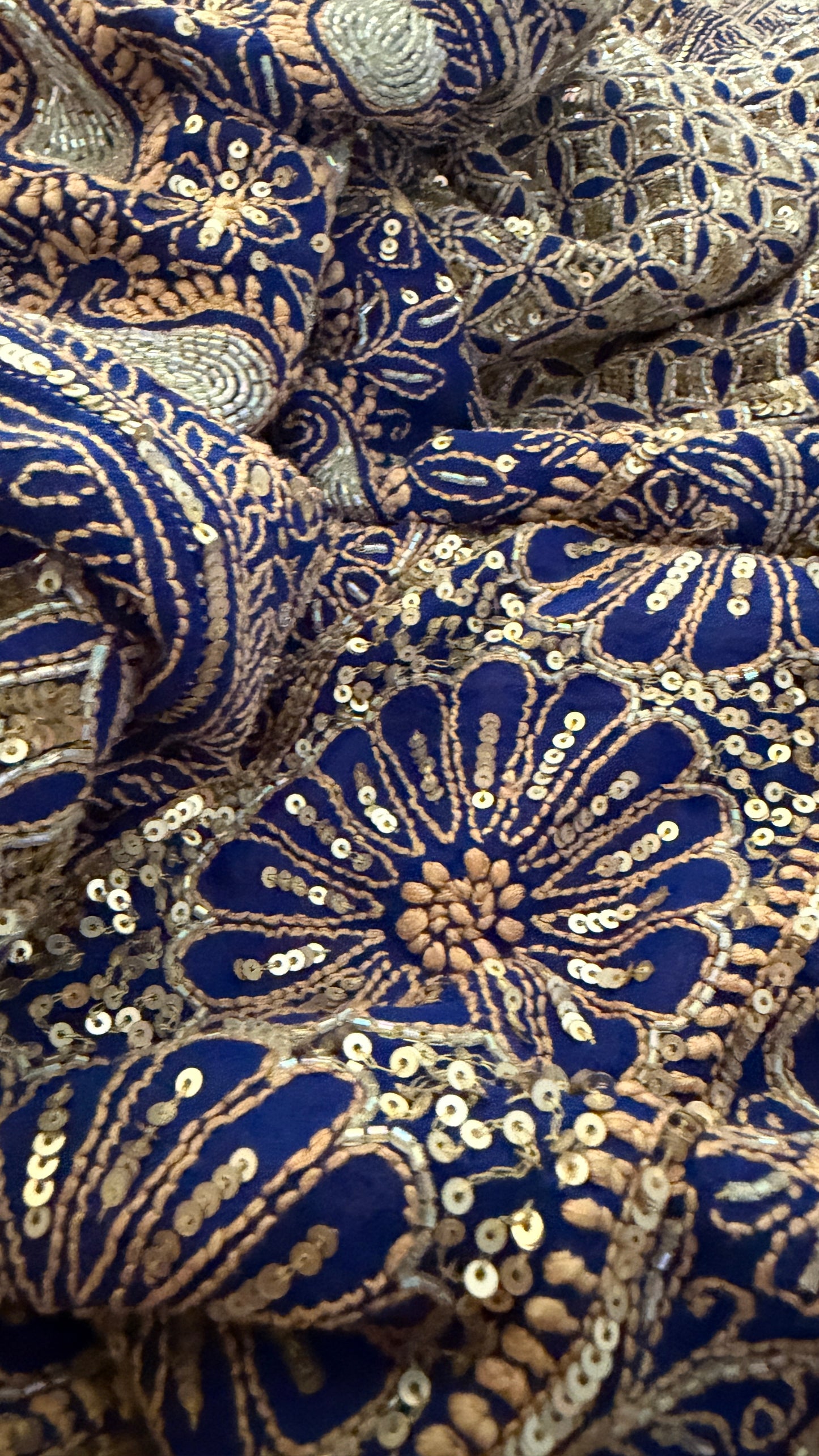 Masterpiece Blue Cut Dana Chikankari Lehenga Set