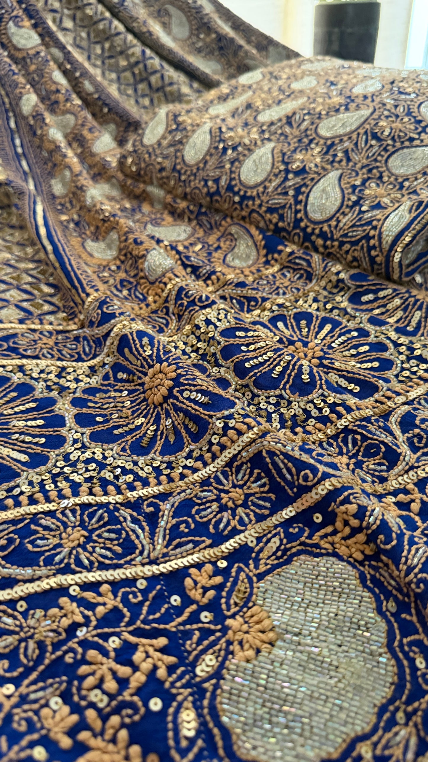 Masterpiece Blue Cut Dana Chikankari Lehenga Set