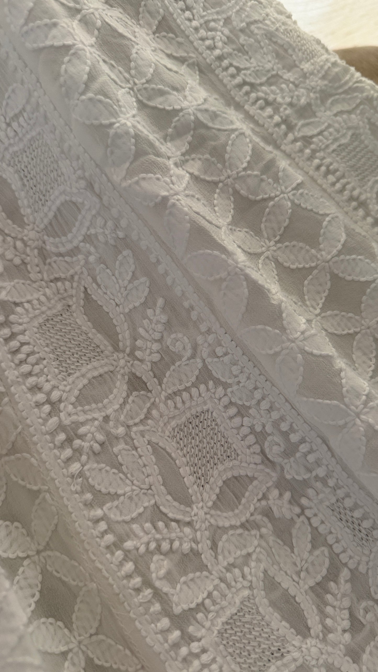 White Hand Jaali Chikankari Anarkali Suit