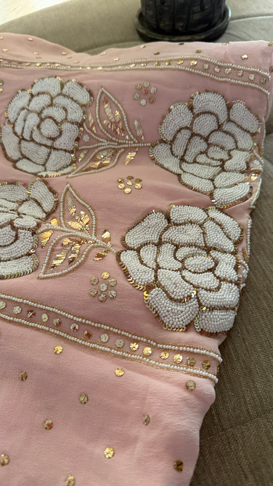 Masterpiece Pastel Pink Pearl Mukaish Suit