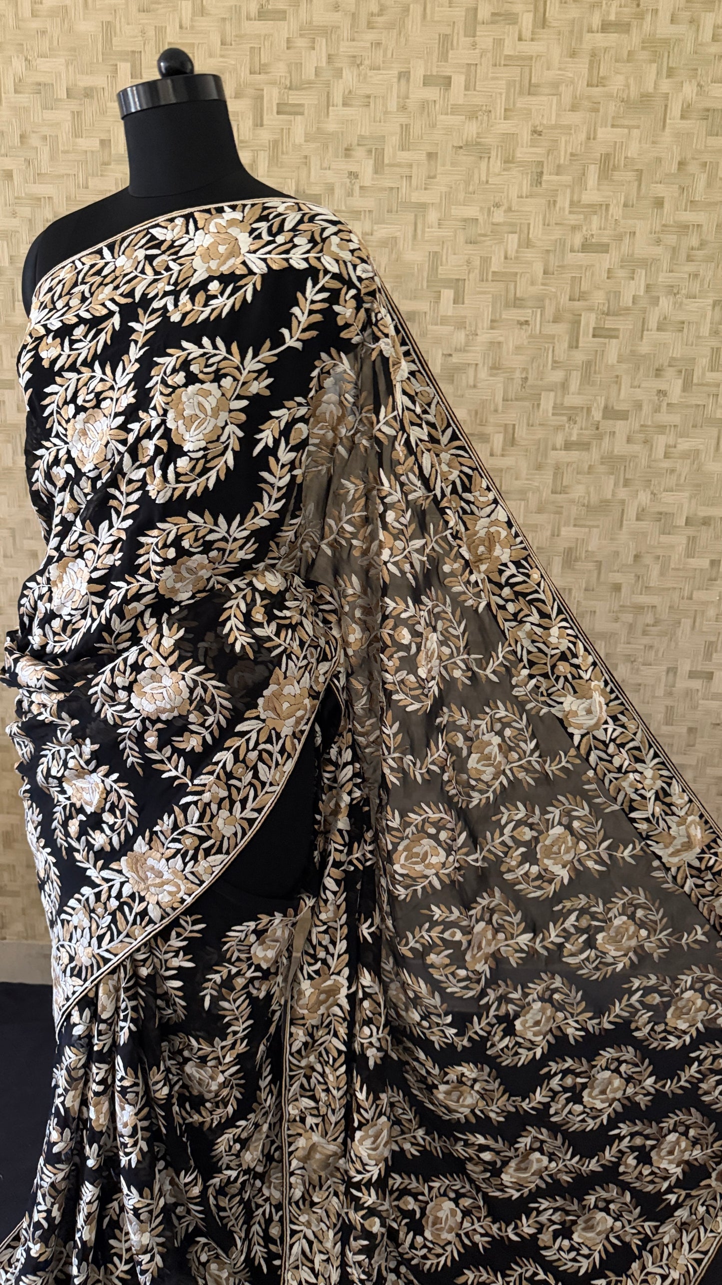 Heirloom Pure Georgette Parsi Gara Saree