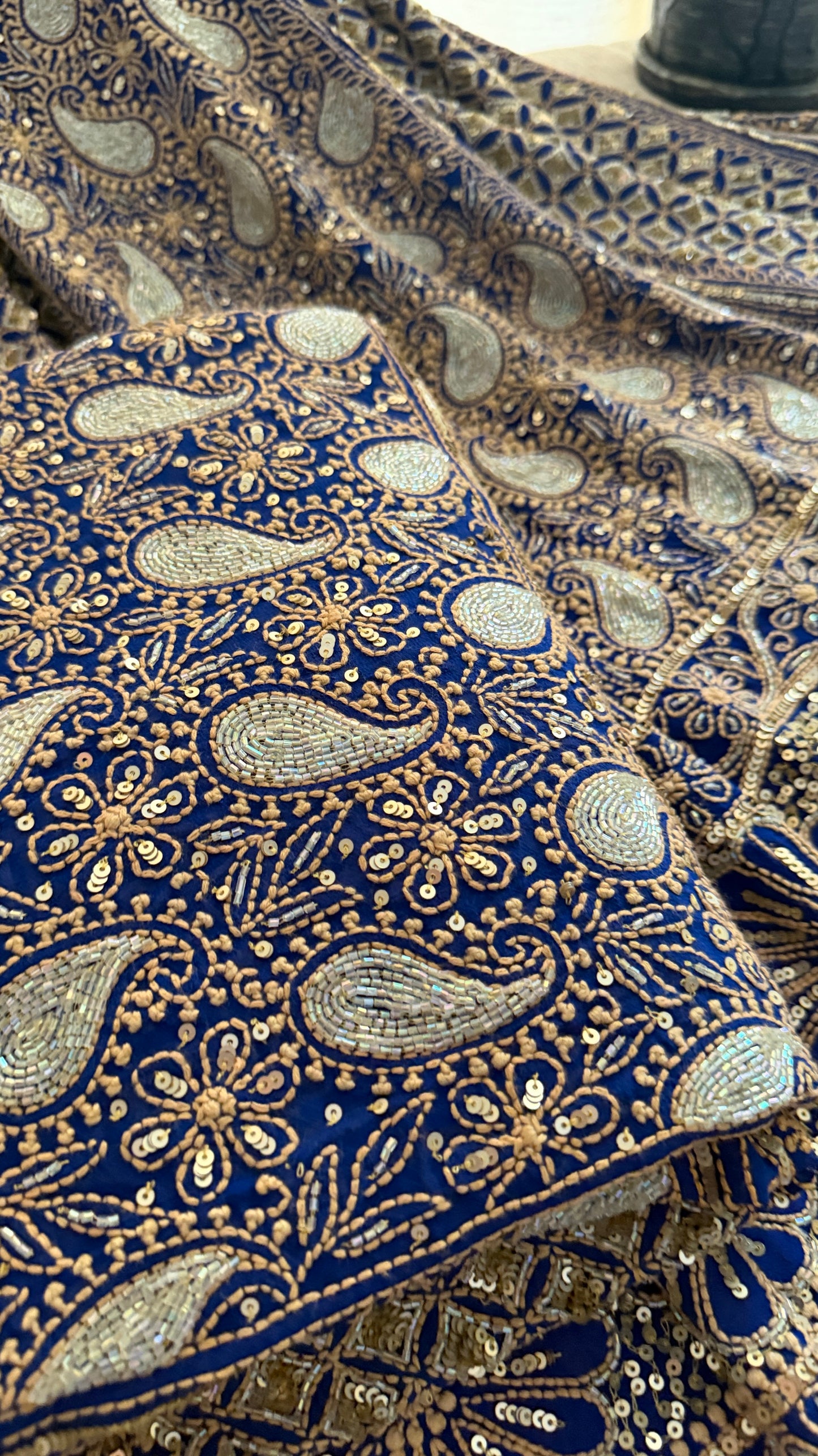 Masterpiece Blue Cut Dana Chikankari Lehenga Set