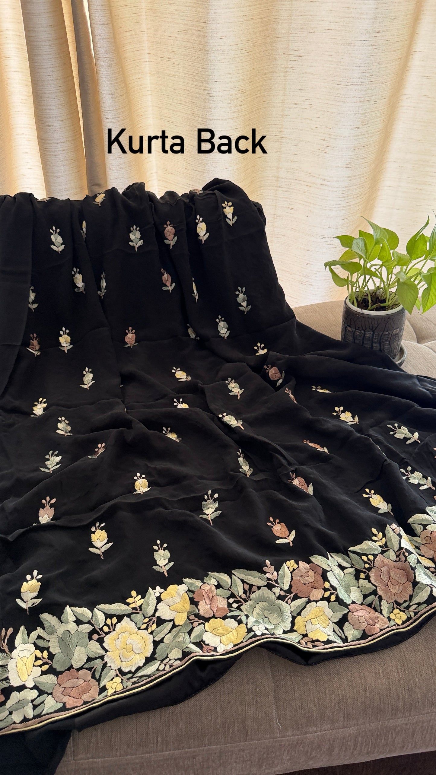Designer Floral Parsi Gara Suit (Three Piece)