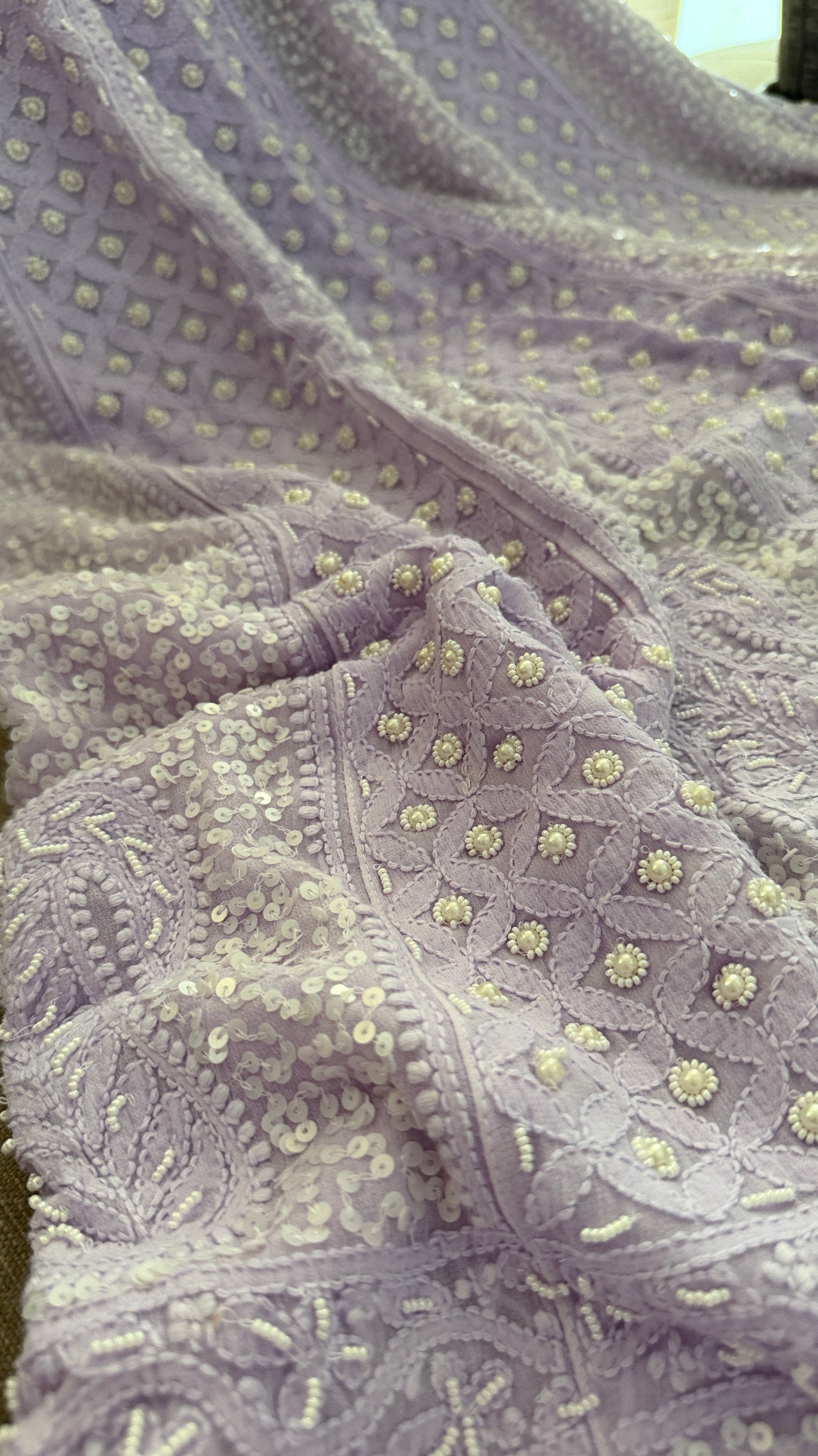 Lavender Pearl Chikankari Anarkali (Anarkali & Dupatta)