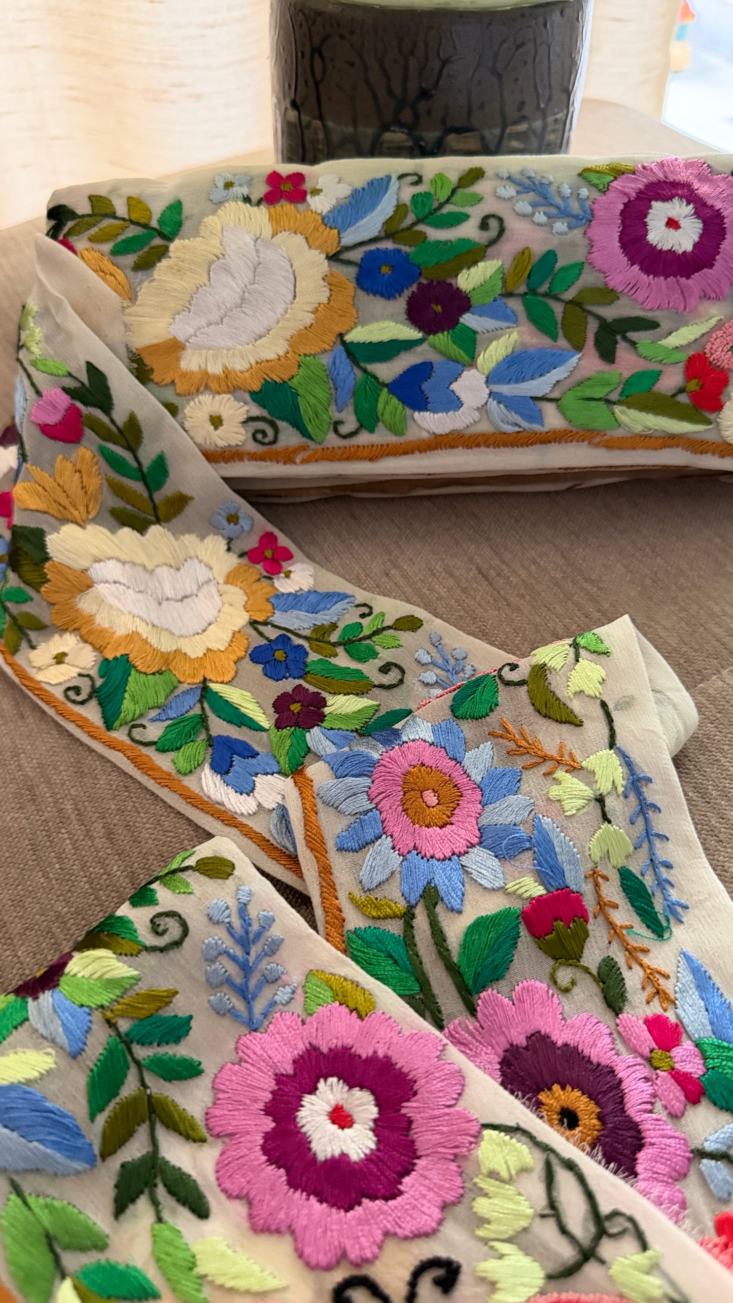 Exclusive Fine Embroidery Parsi Gara Border