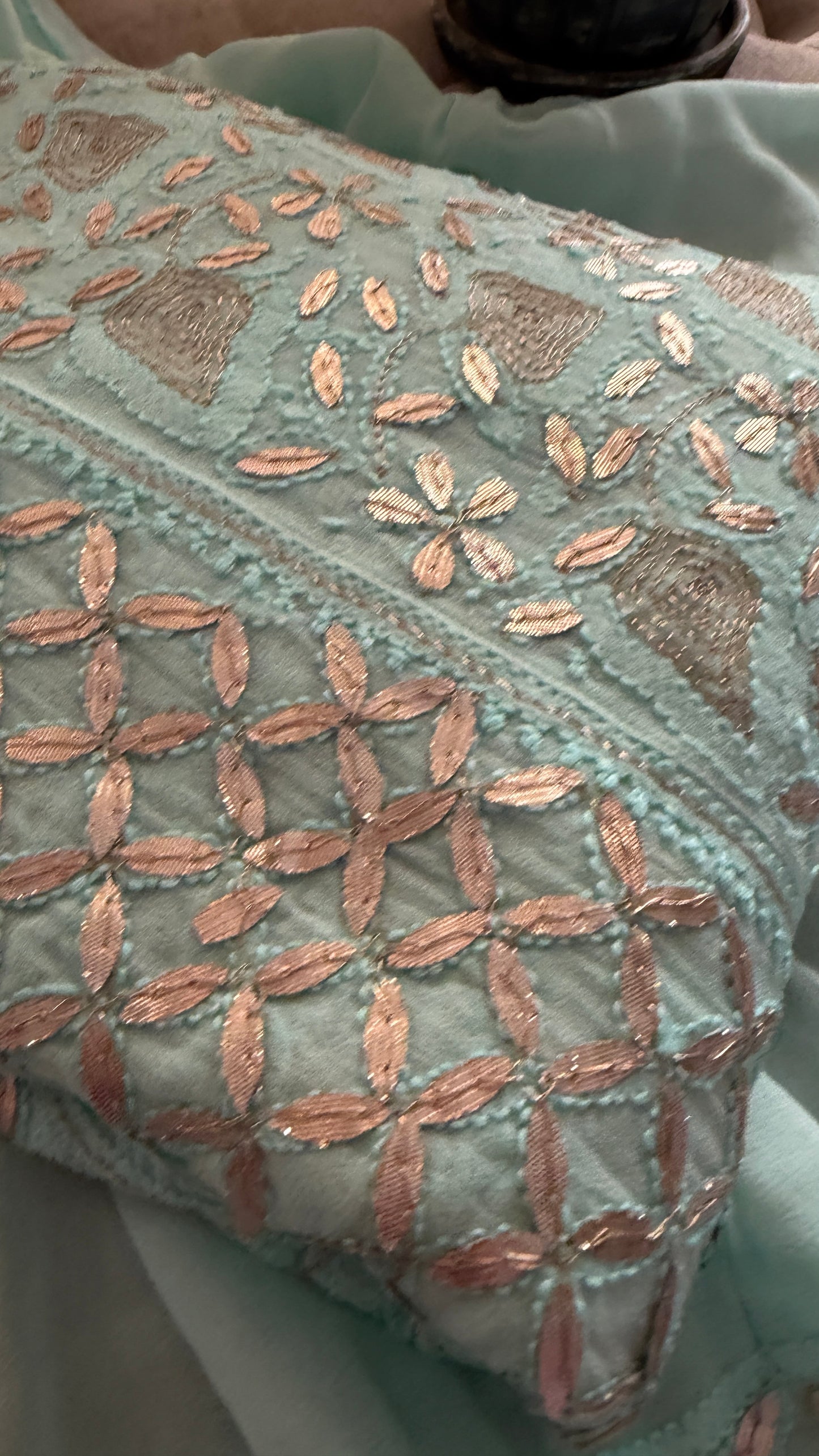 Designer Green Gota Patti Chikankari Anarkali Suit (Anarkali And Dupatta)