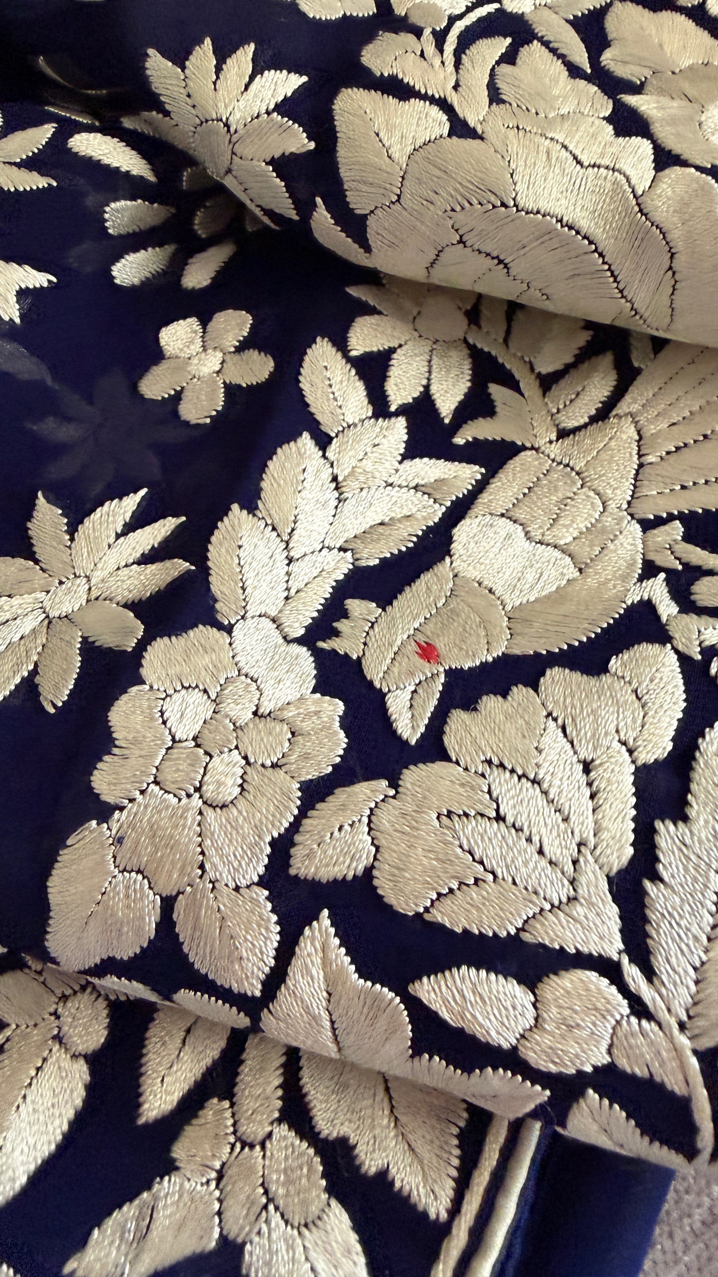 Pre Order Heirloom Navy Parsi Gara Dupatta