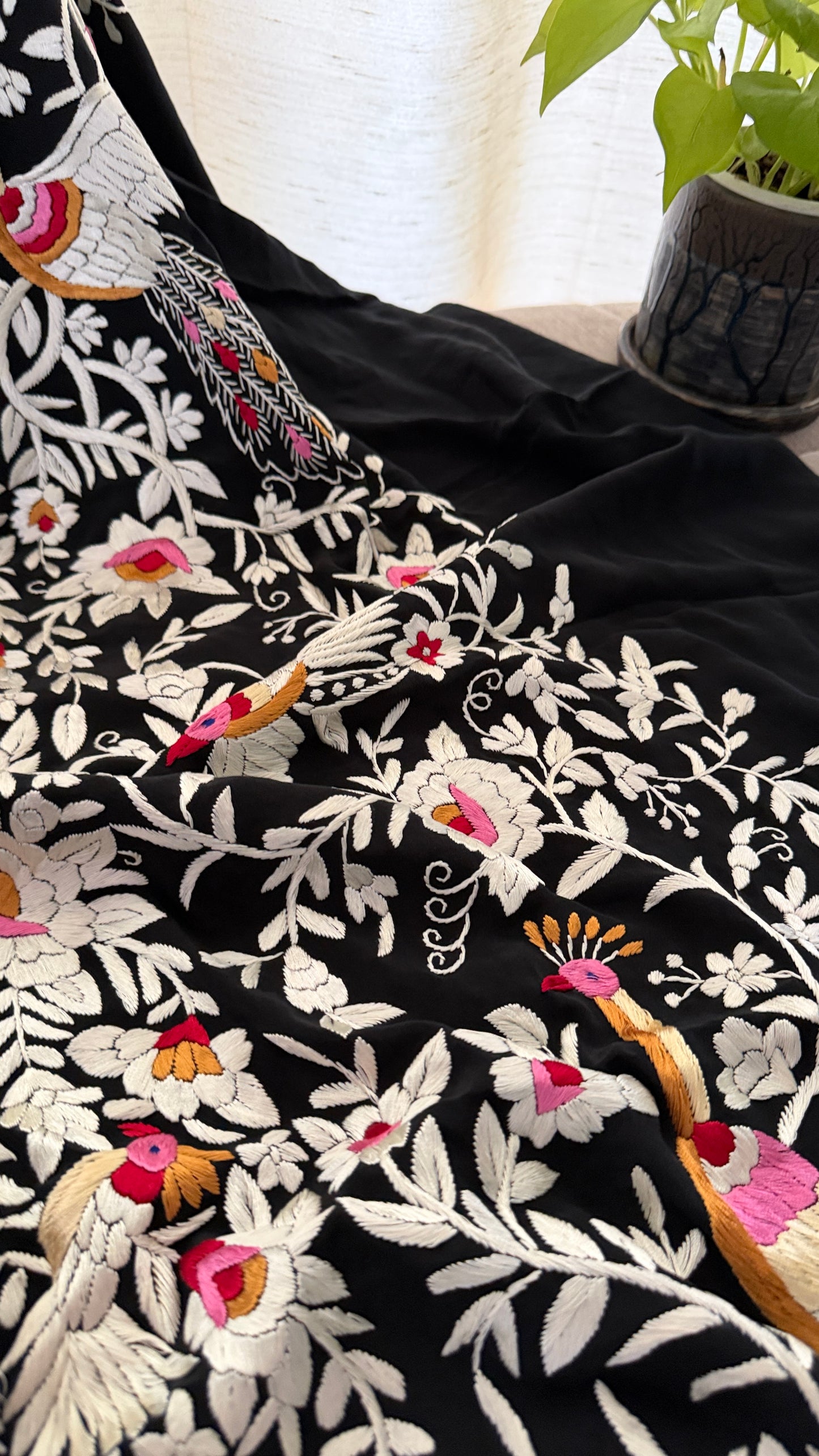 Exclusive Parsi Gara Hand Embroidered Jacket (Unstitched)
