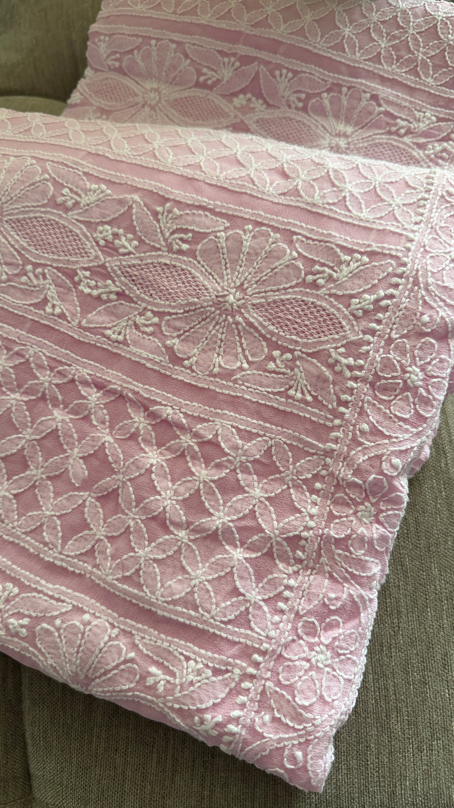 Pink Hand Jaali Lucknowi Chikankari Suits for Women