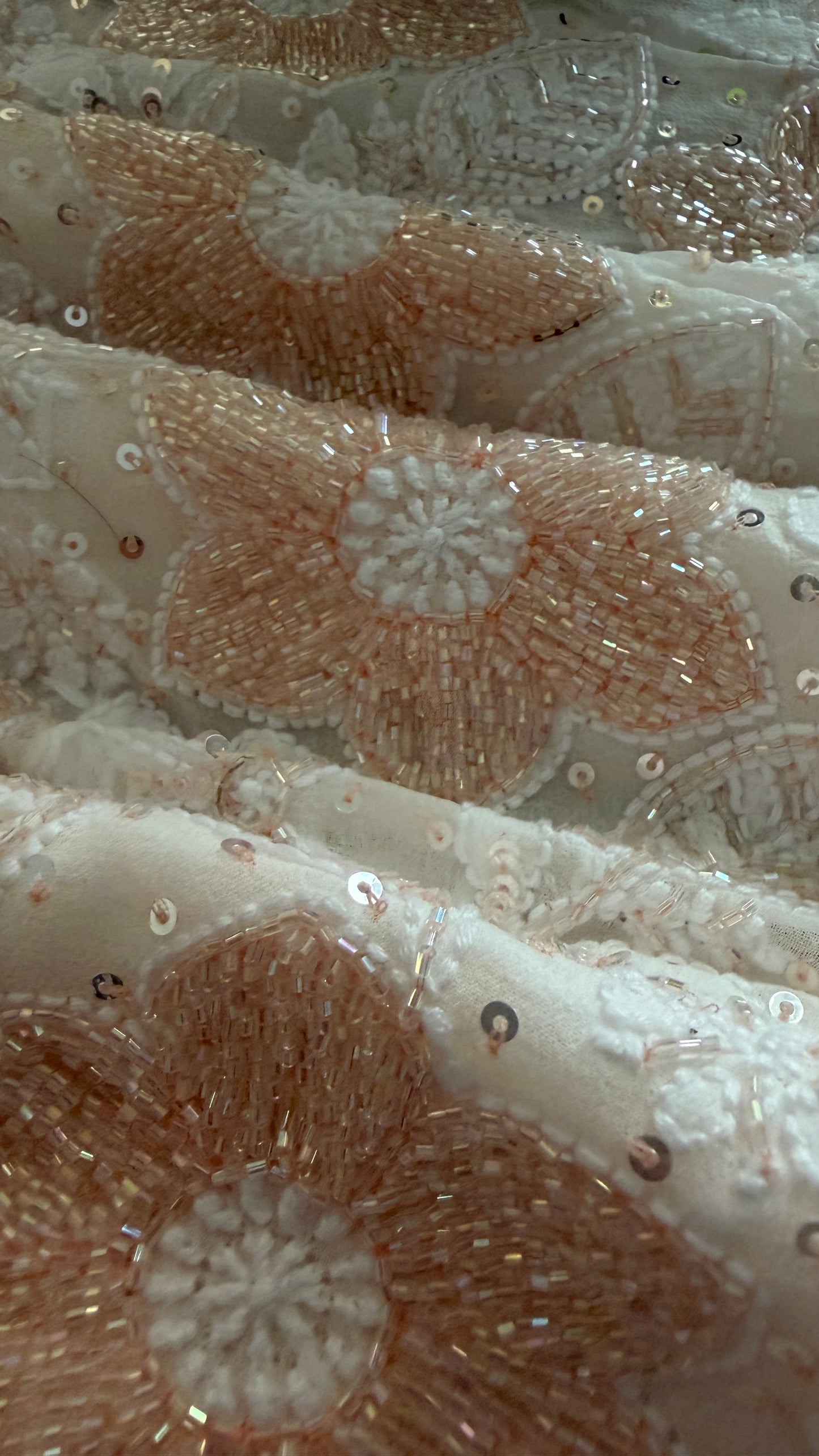 Fine Chikankari Suit with Peach Beads Work
