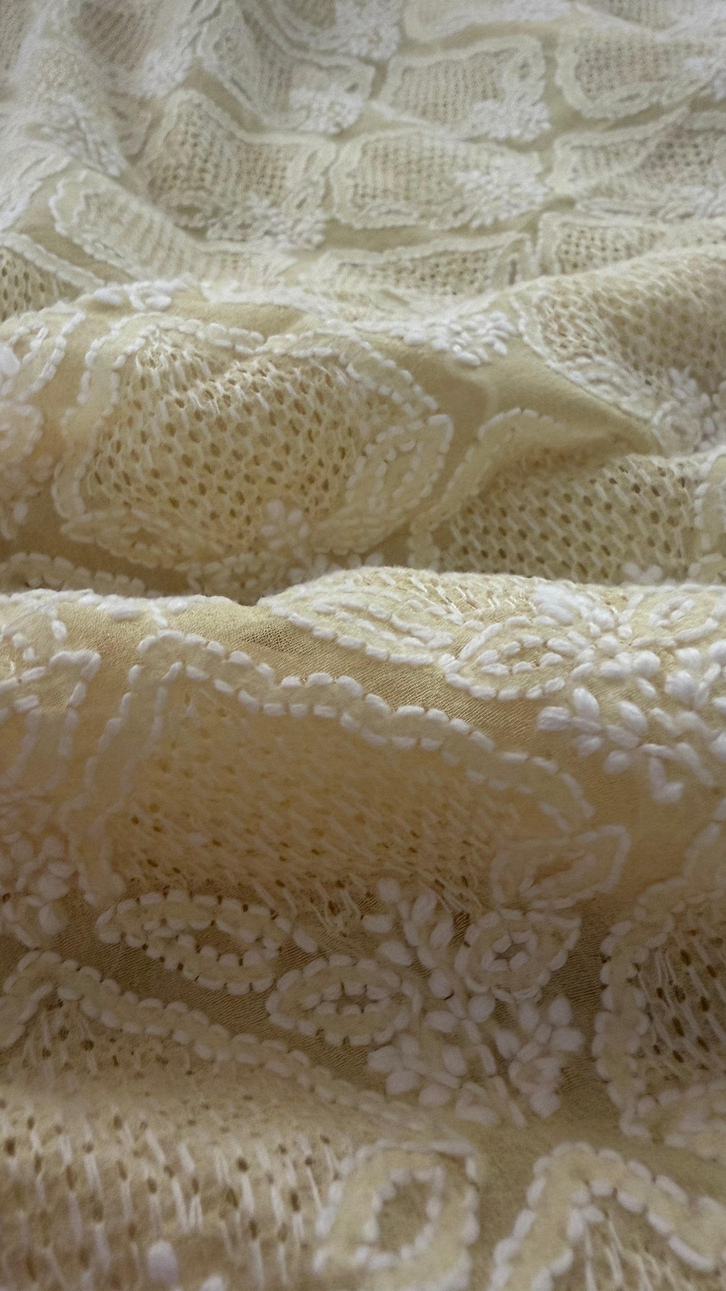 Yellow Hand Jaali Lucknowi Chikankari Suit