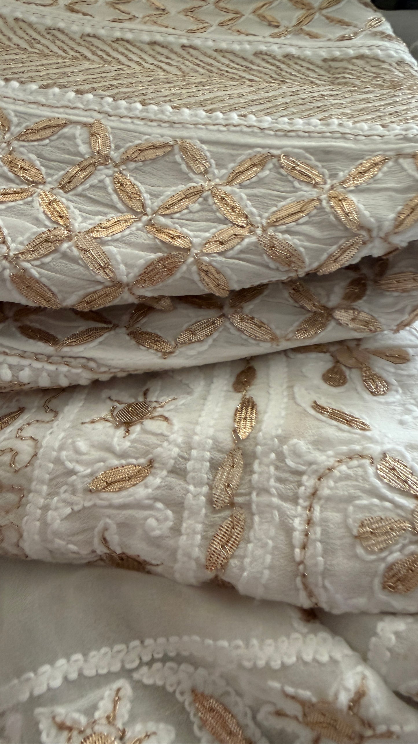White Gota Patti Chikankari Anarkali Suit