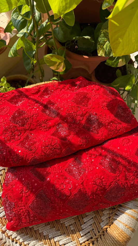 Party Wear Cut Dana Sequin Chikankari Suit for Women