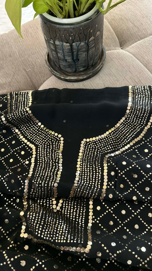 Elegant Black Mukaish Suit