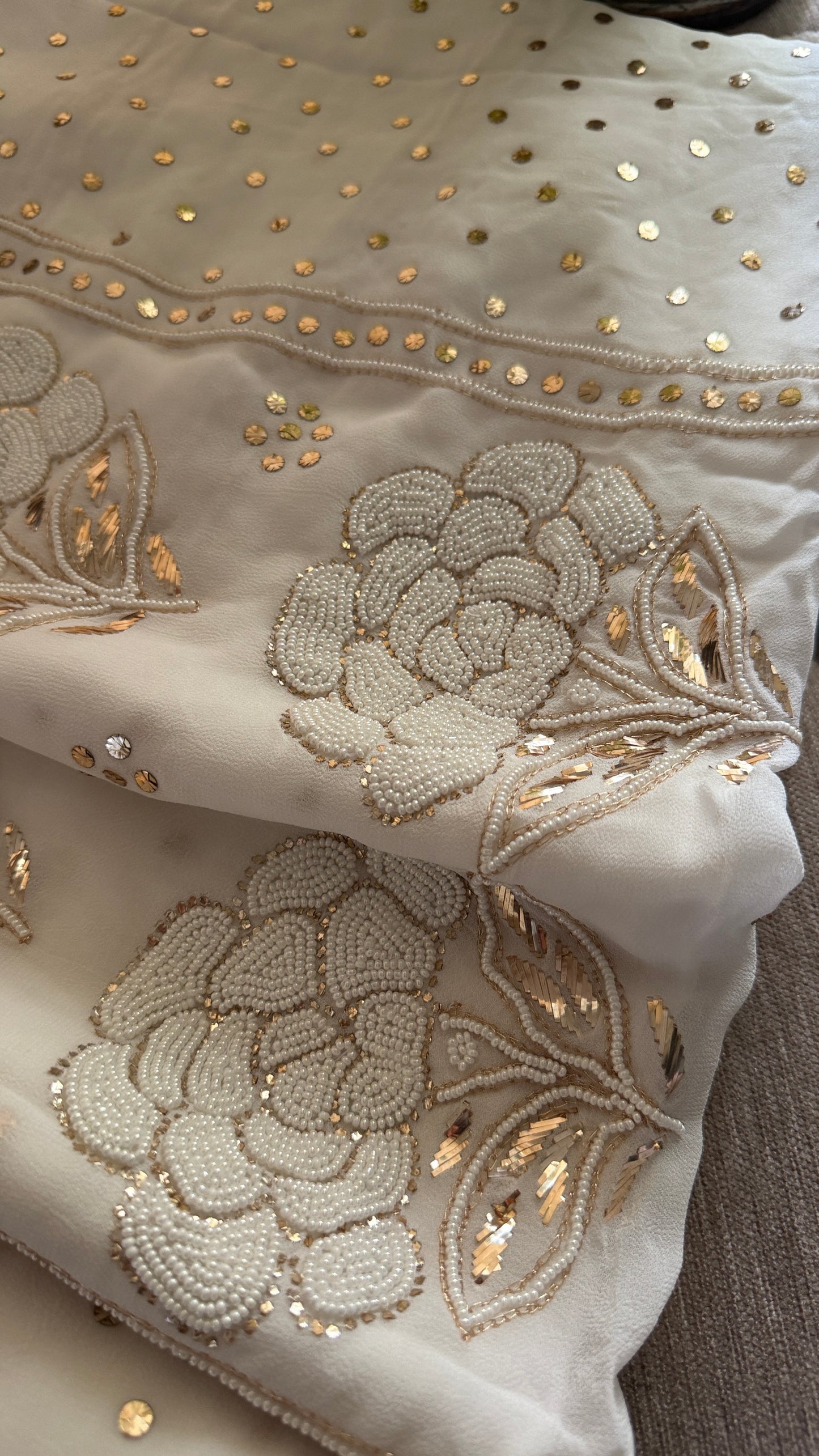 Masterpiece White Pearl Kamdani Suit - Festive Collection