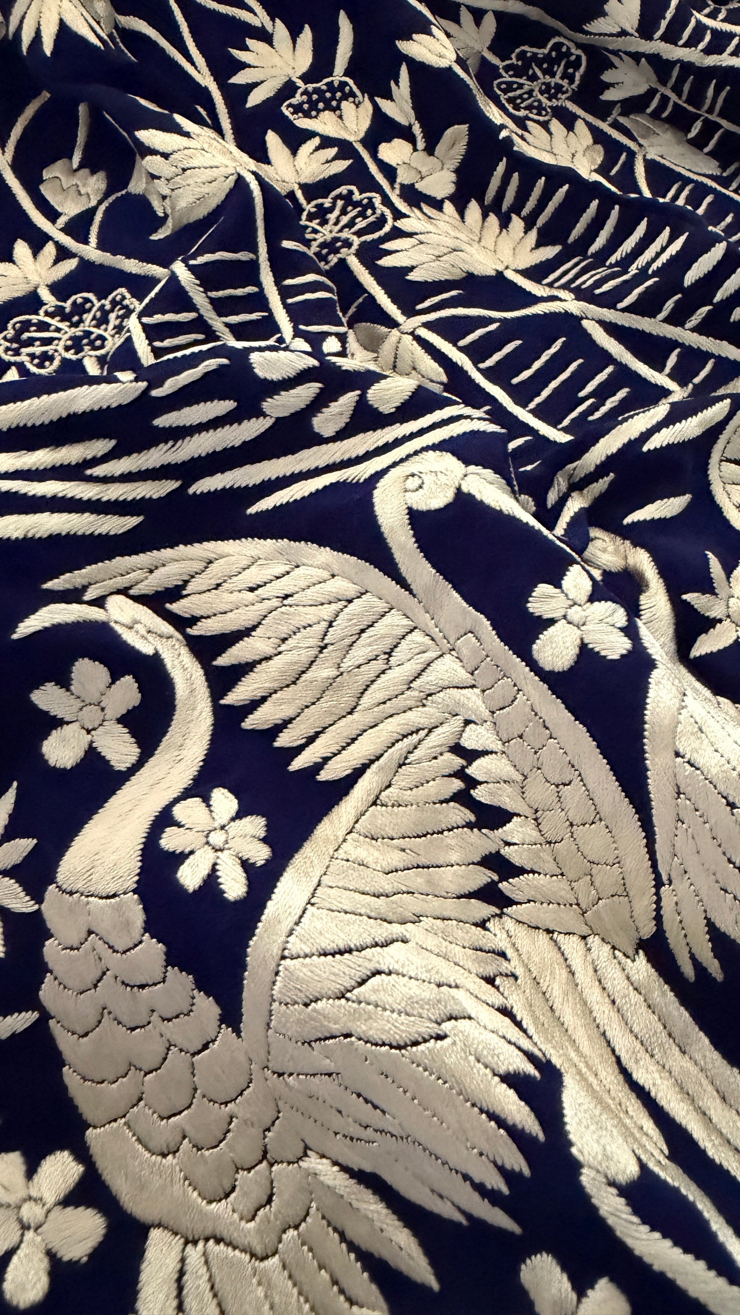 Masterpiece Navy Ivory Parsi Gara Lehenga Set