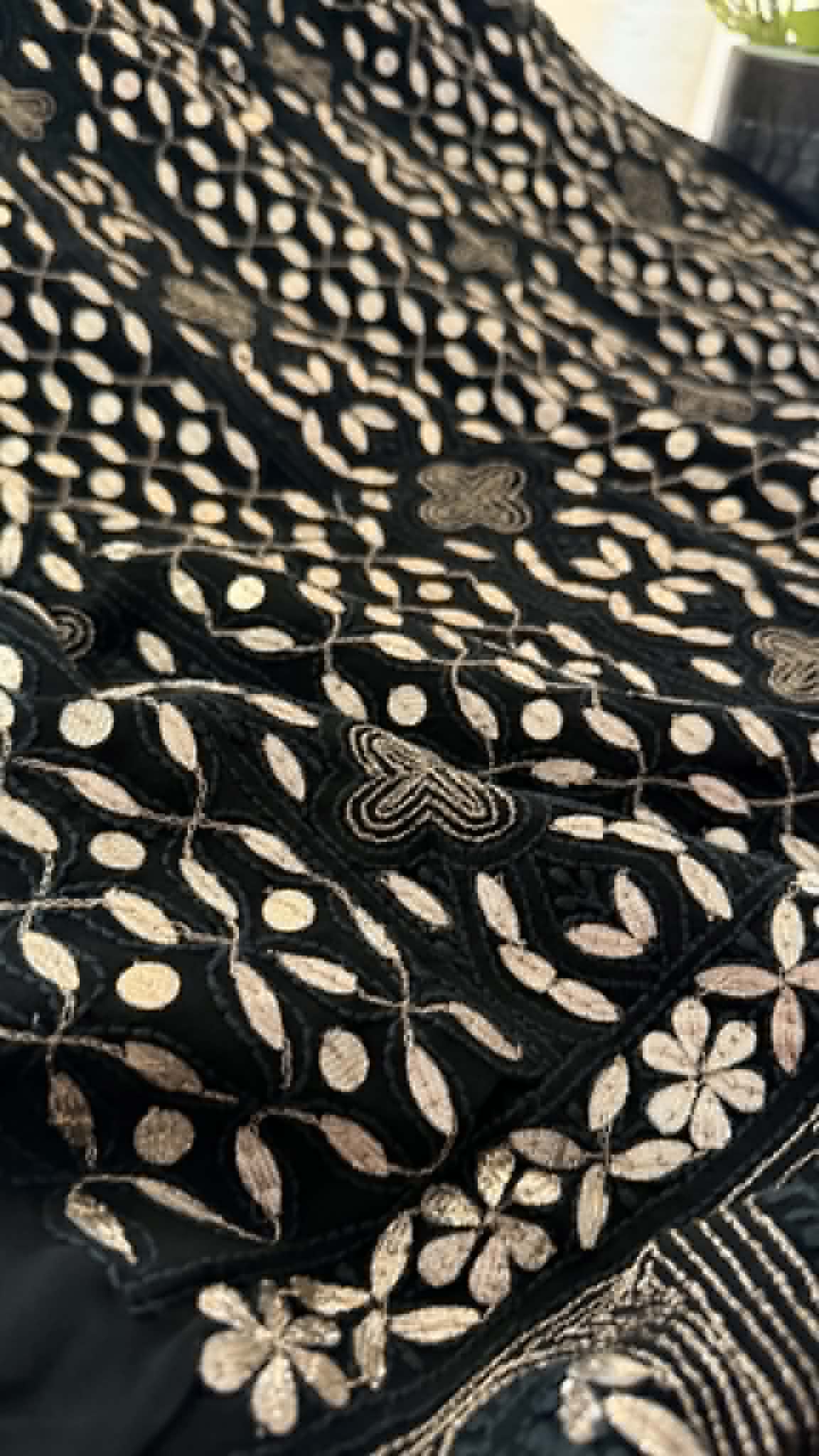 Black Gota Patti Unstitched Chikankari Suit (Kurta & Dupatta)