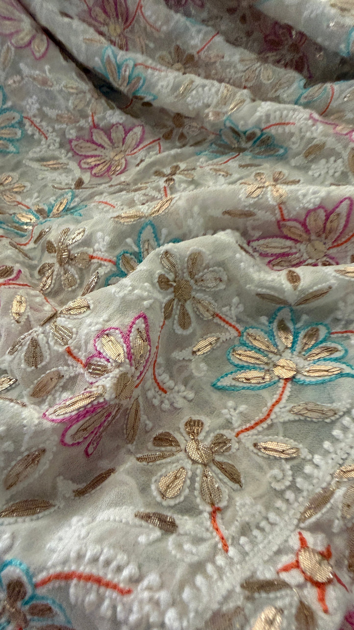 Multicolour Gota Patti Chikankari Dupatta