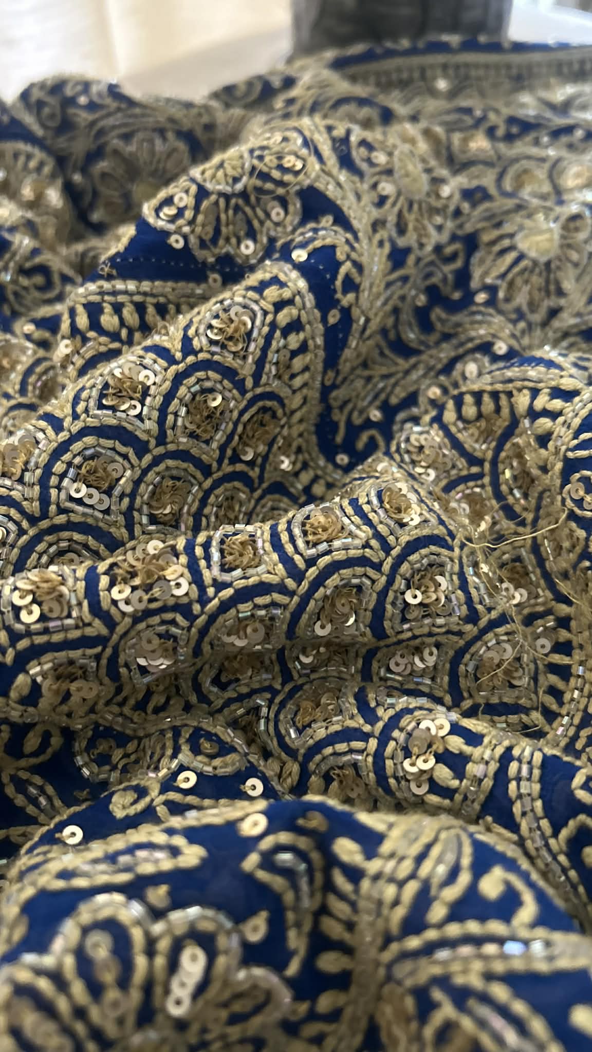 Masterpiece Royal Blue  Cut Dana & Sequins Work Chikankari Anarkali Suit