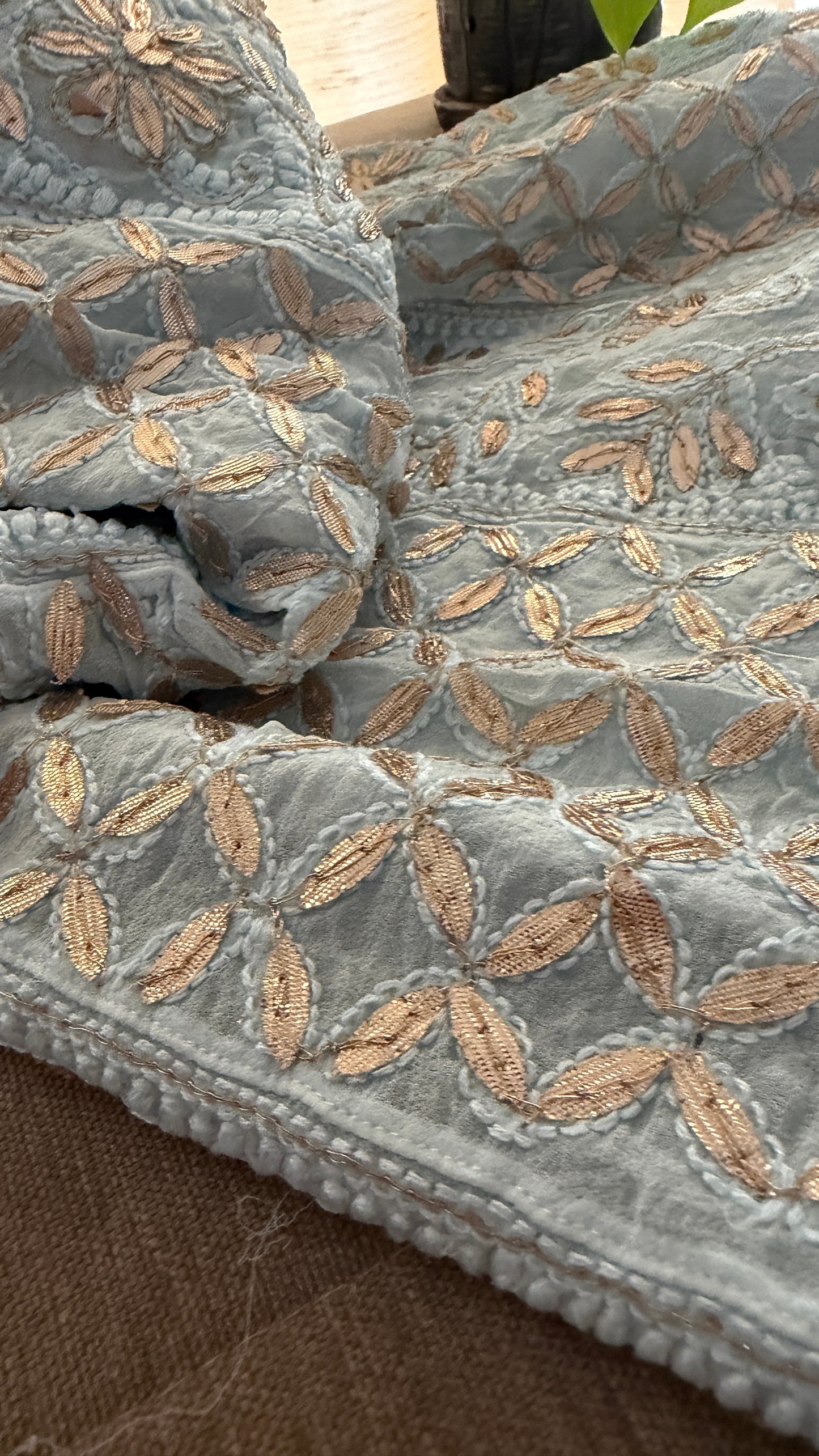 Powder Blue Gota Patti Chikankari Anarkali Suit (Anarkali And Dupatta)