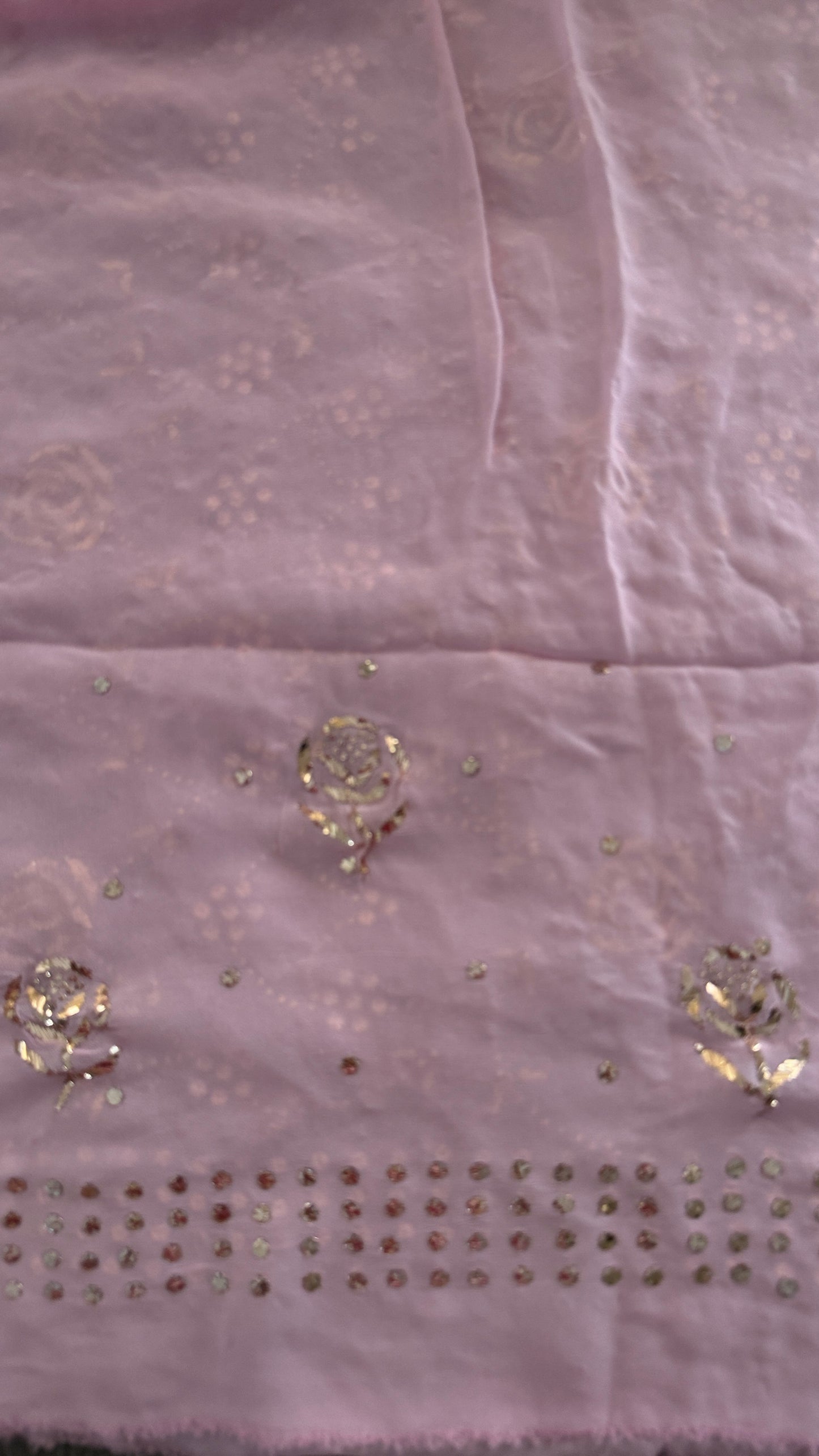 Designer Pink Kamdani Saree