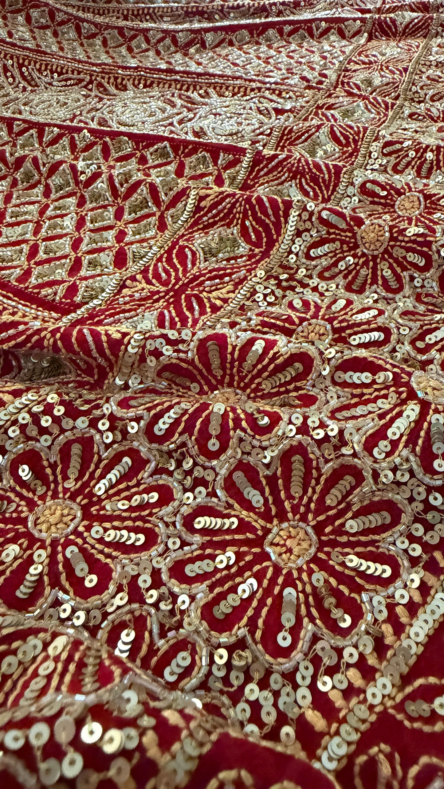 Masterpiece Red Cut Dana & Sequins Work Chikankari Anarkali Suit
