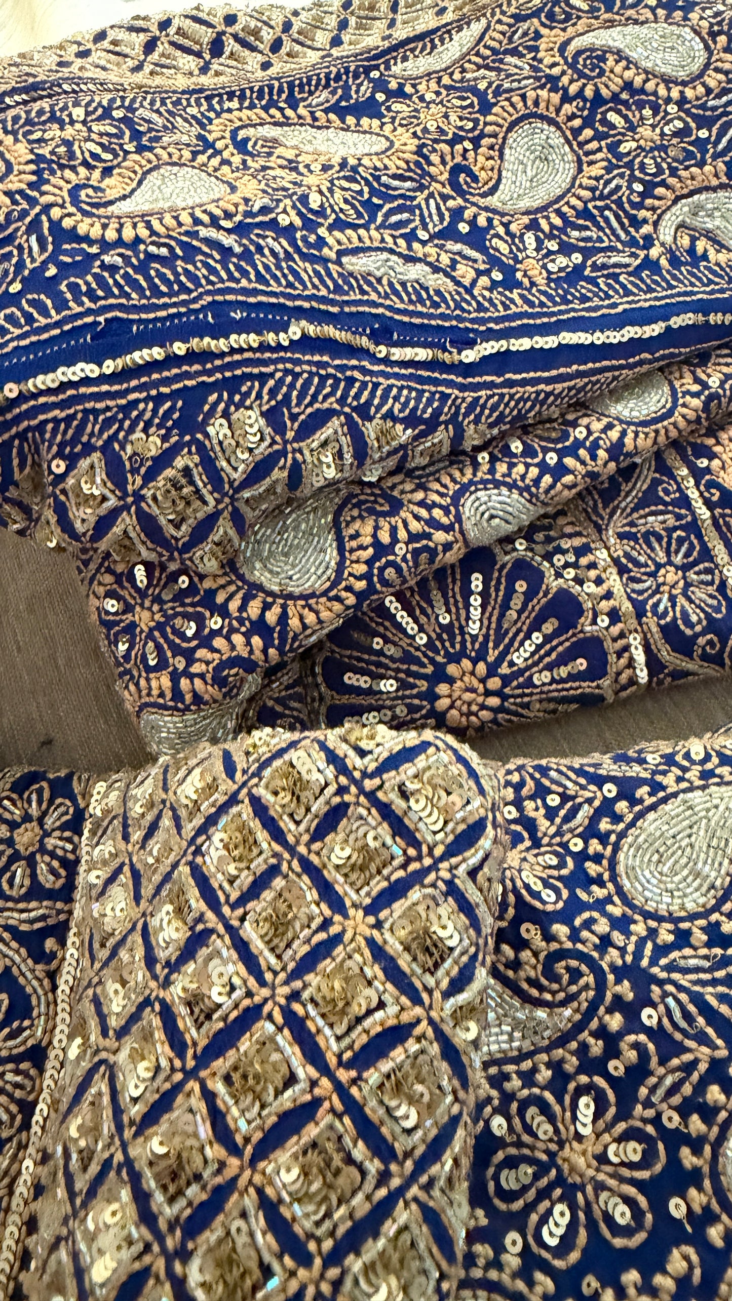 Masterpiece Blue Cut Dana Chikankari Lehenga Set