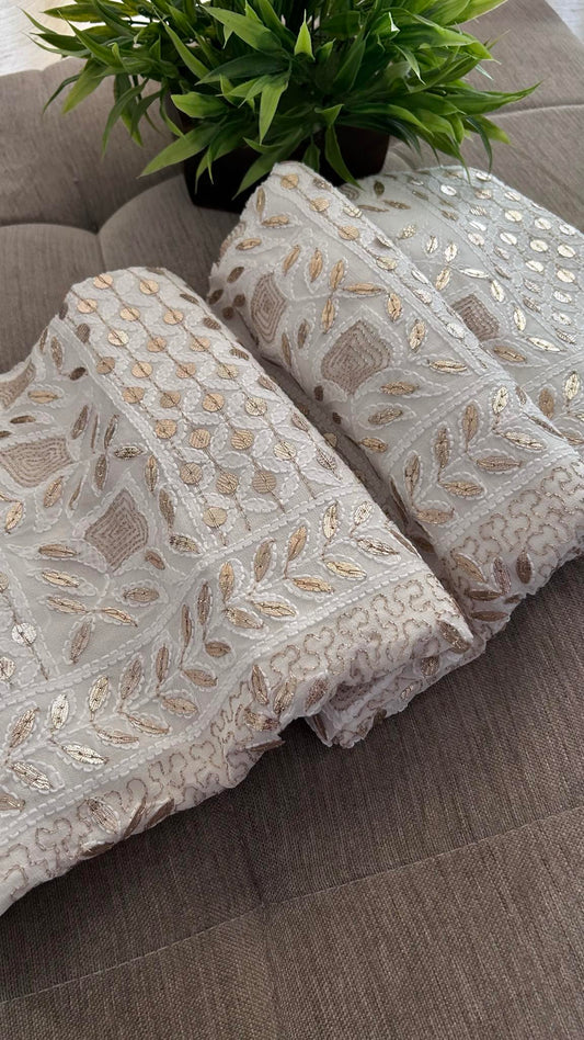 White Gota Patti Chikankari Suit