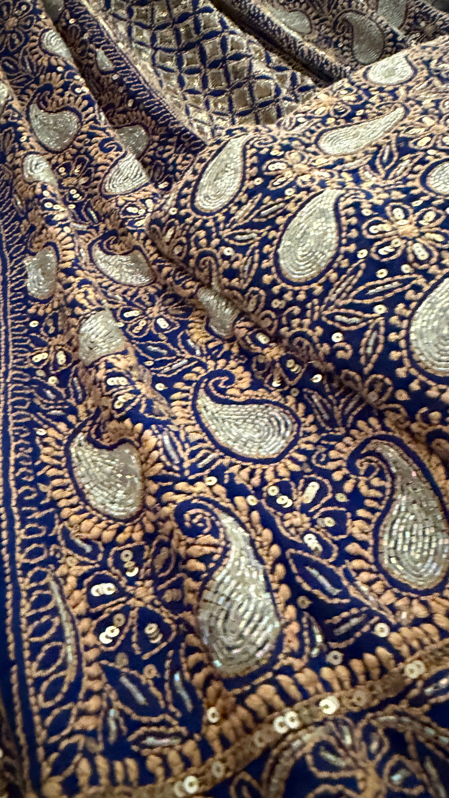 Masterpiece Blue Cut Dana Chikankari Lehenga Set
