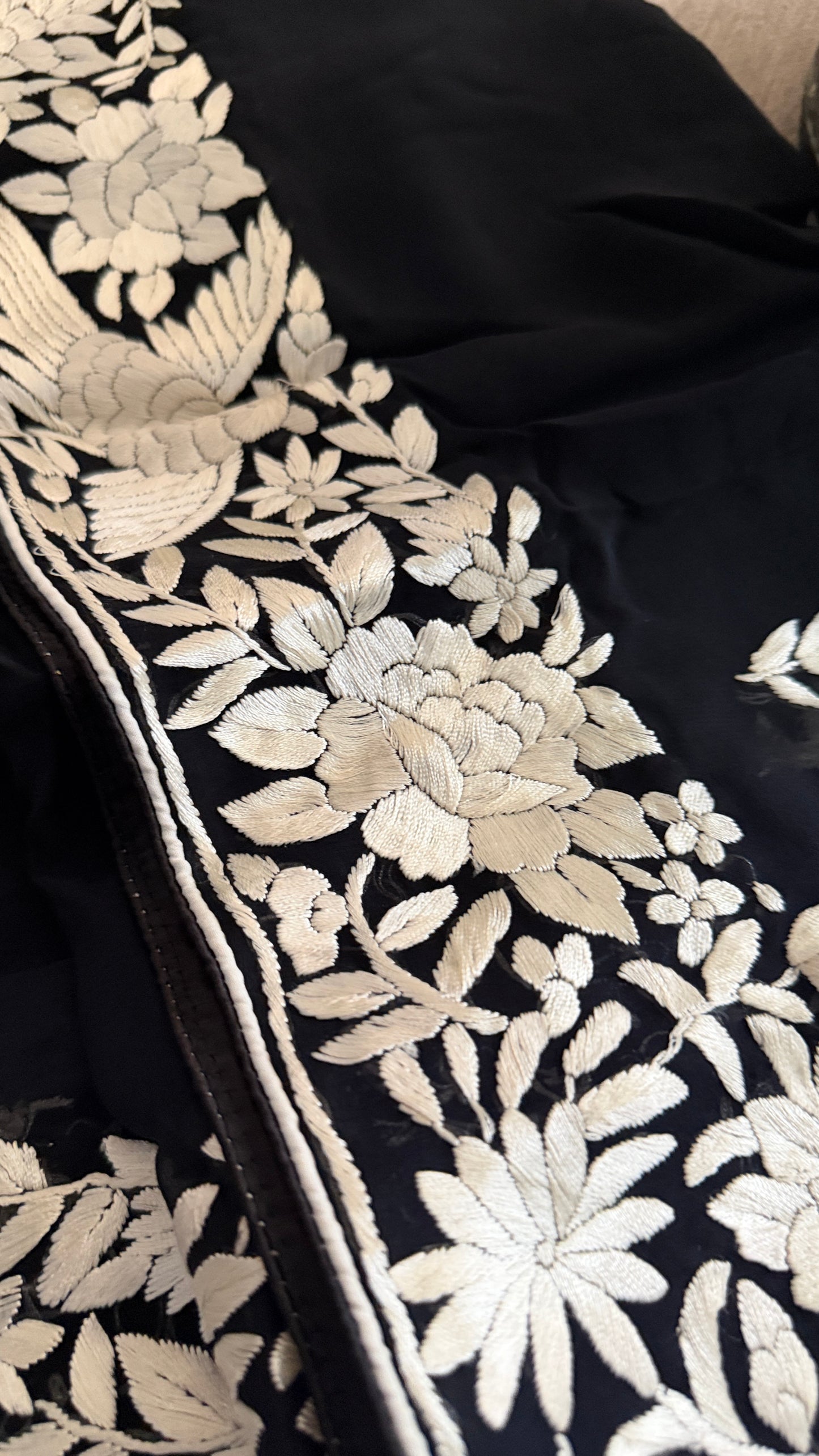 Heirloom Black Parsi Gara Dupatta