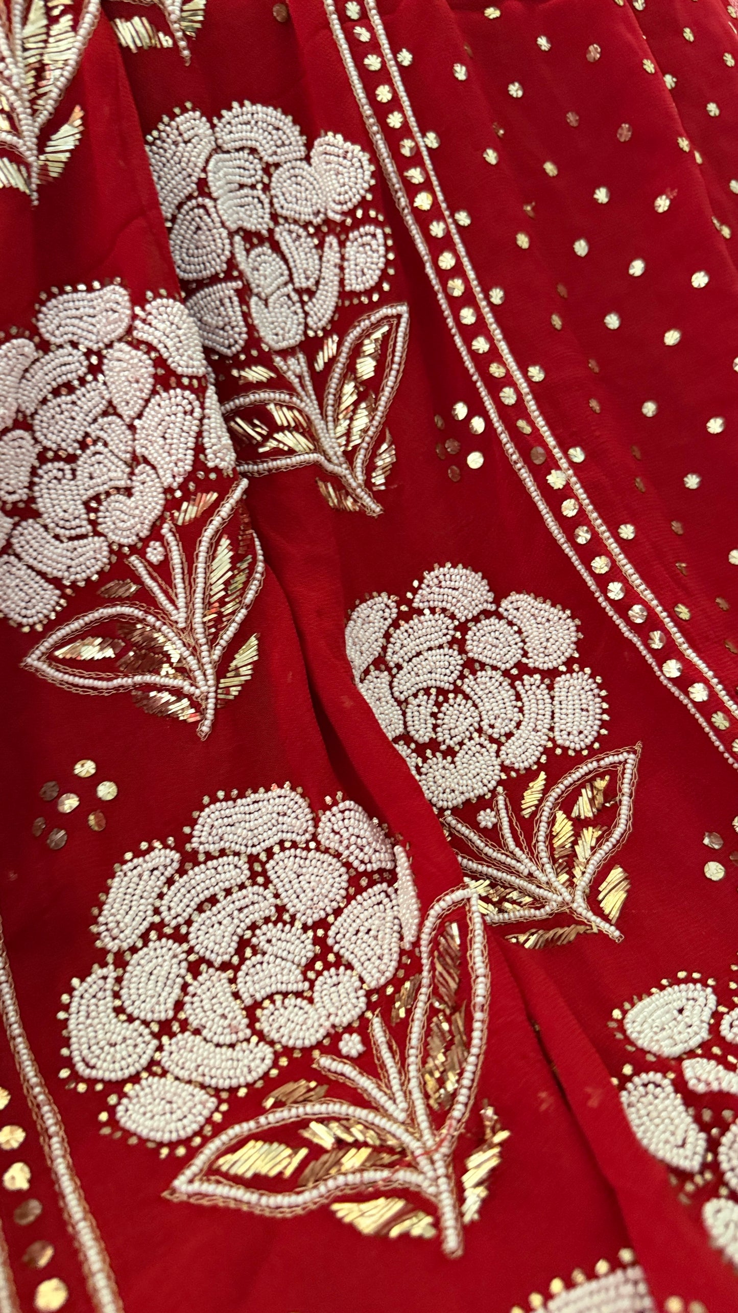 Masterpiece Red Pearl Kamdani Suit - Festive Collection
