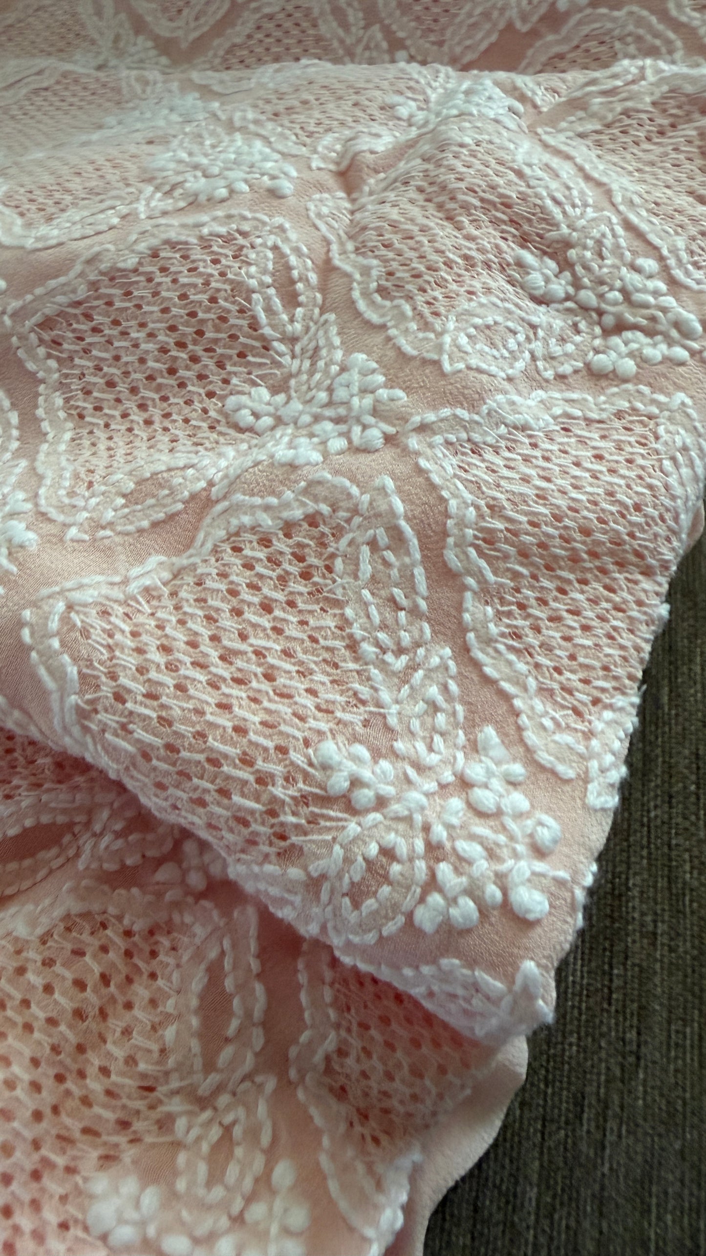 Pastel Pink Hand Jaali Chikankari Suit