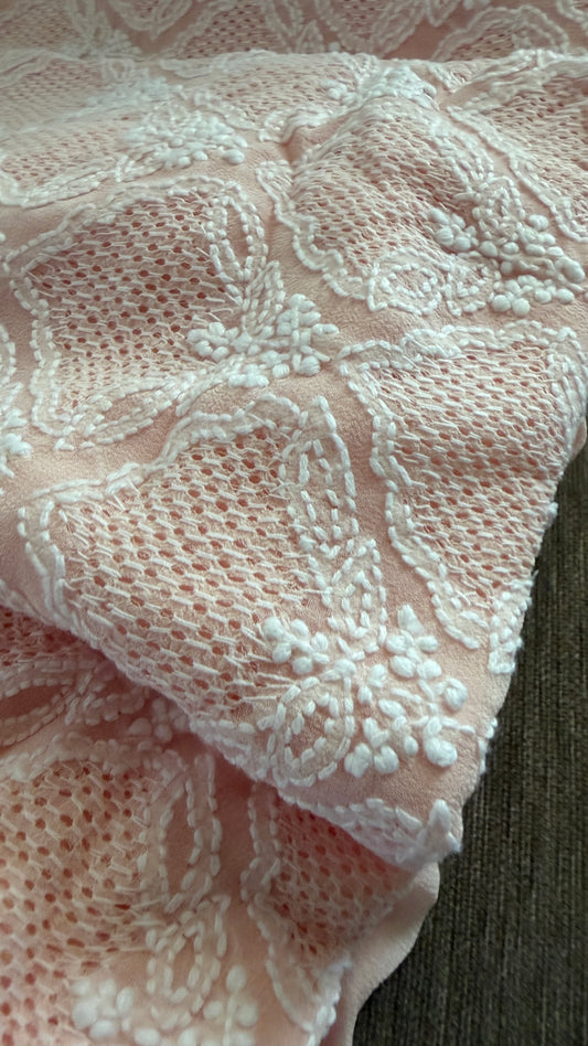 Pastel Pink Hand Jaali Chikankari Suit
