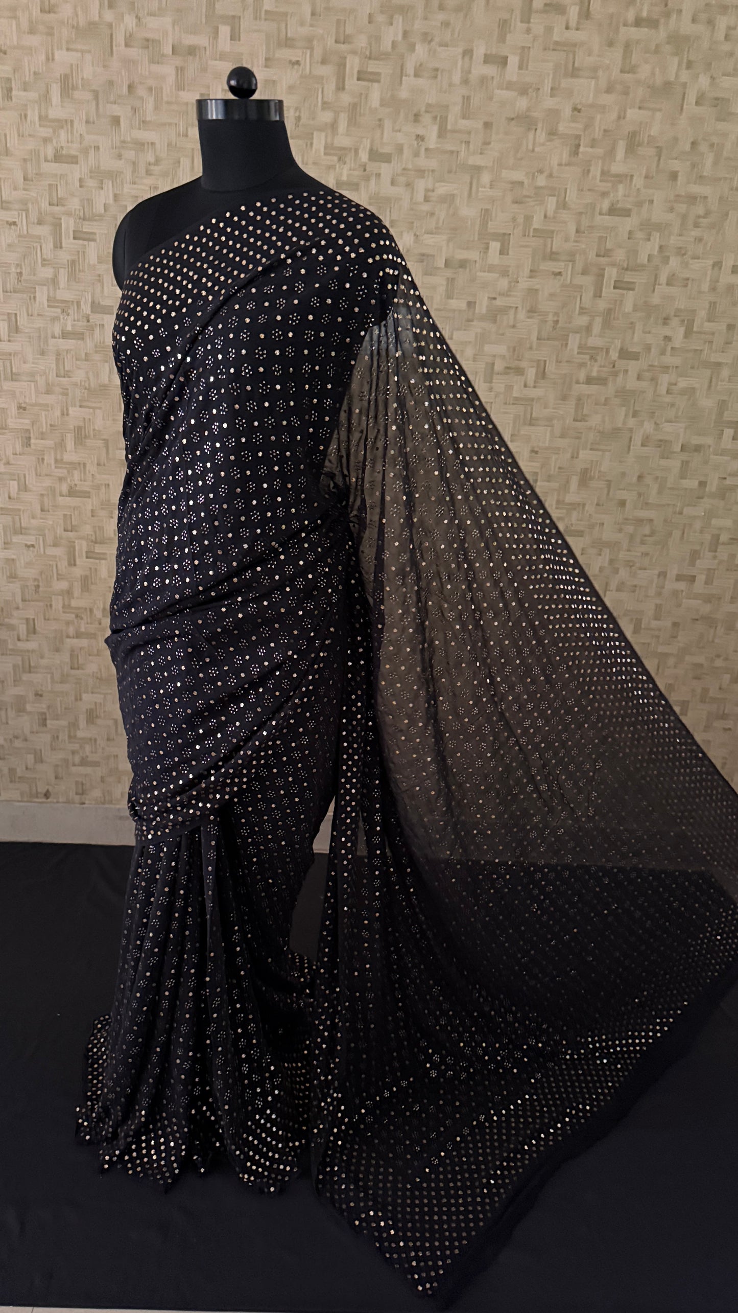 Mukaish Pure Georgette Saree for Women