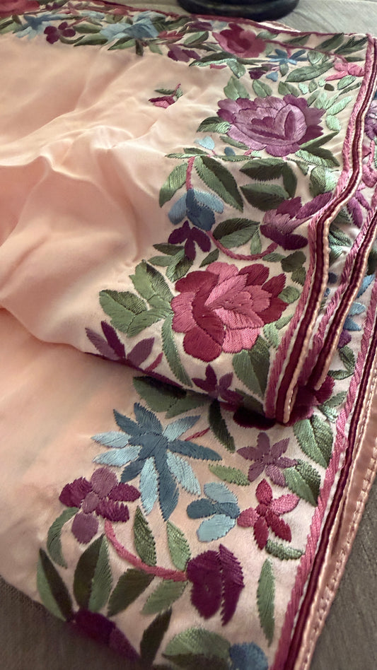 Designer Crepe Silk Parsi Gara Dupatta