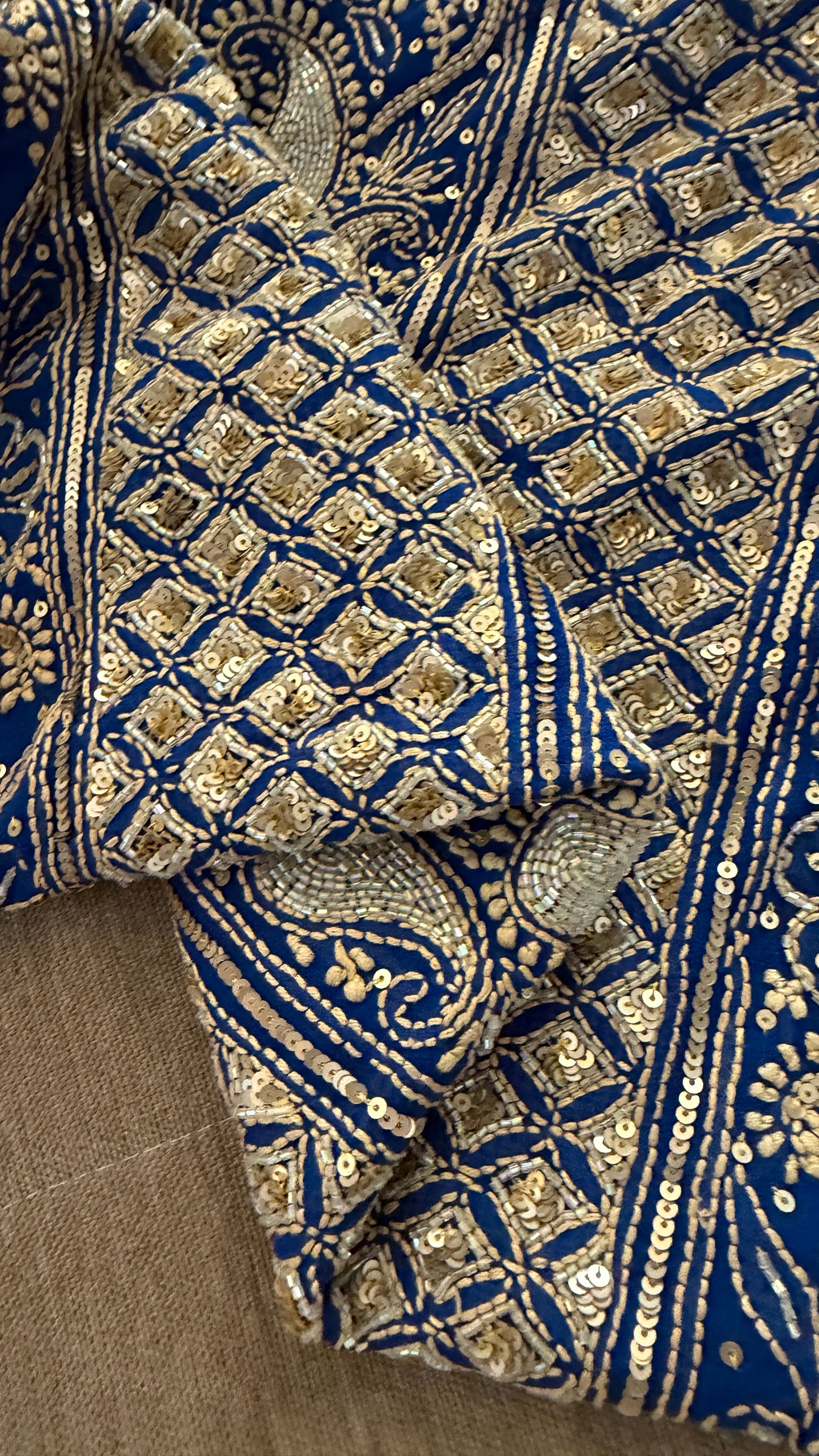 Masterpiece Royal Blue Gold Chikankari Suit for Women