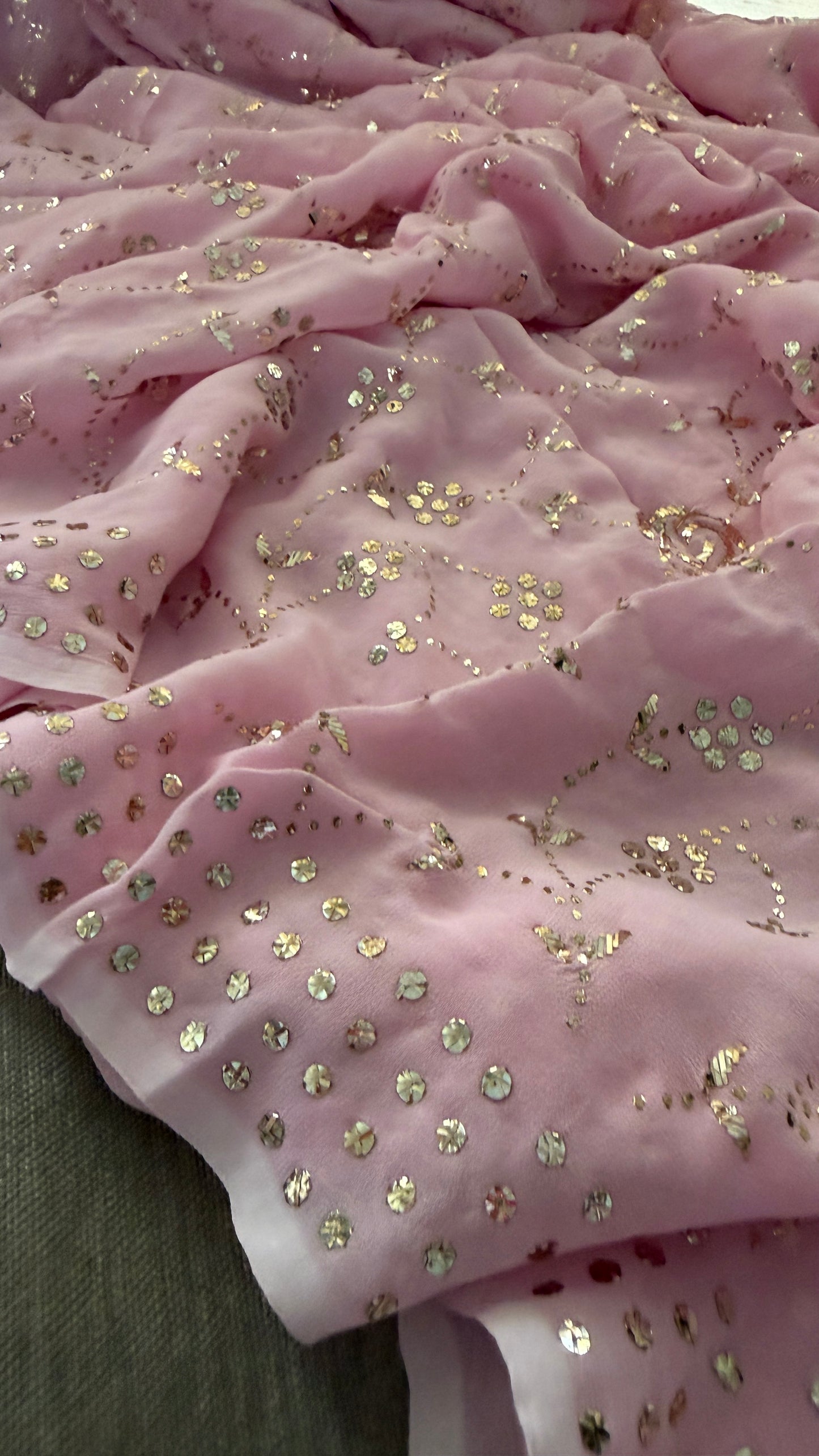 Designer Pink Kamdani Saree