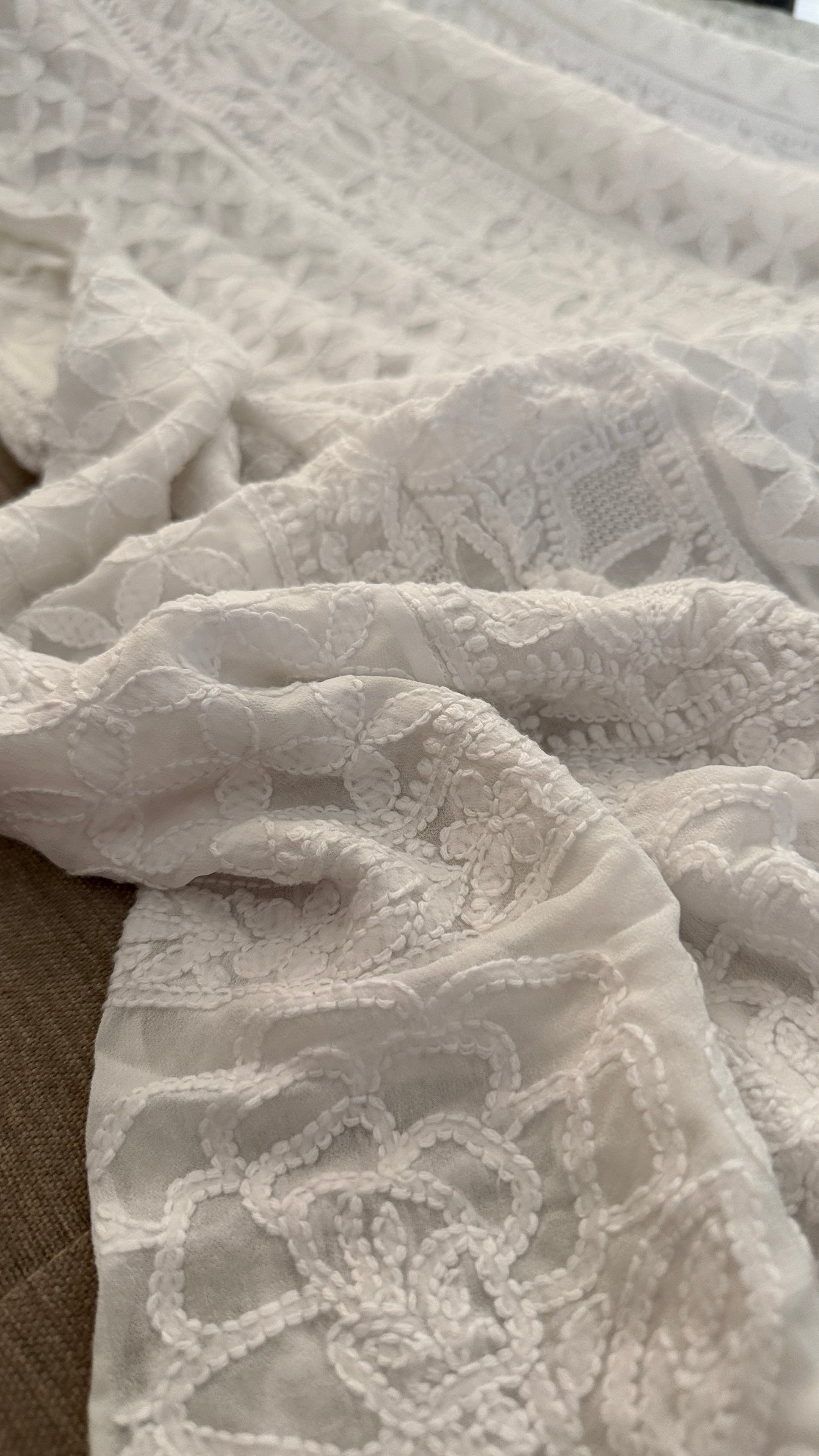 White Hand Jaali Chikankari Anarkali Suit