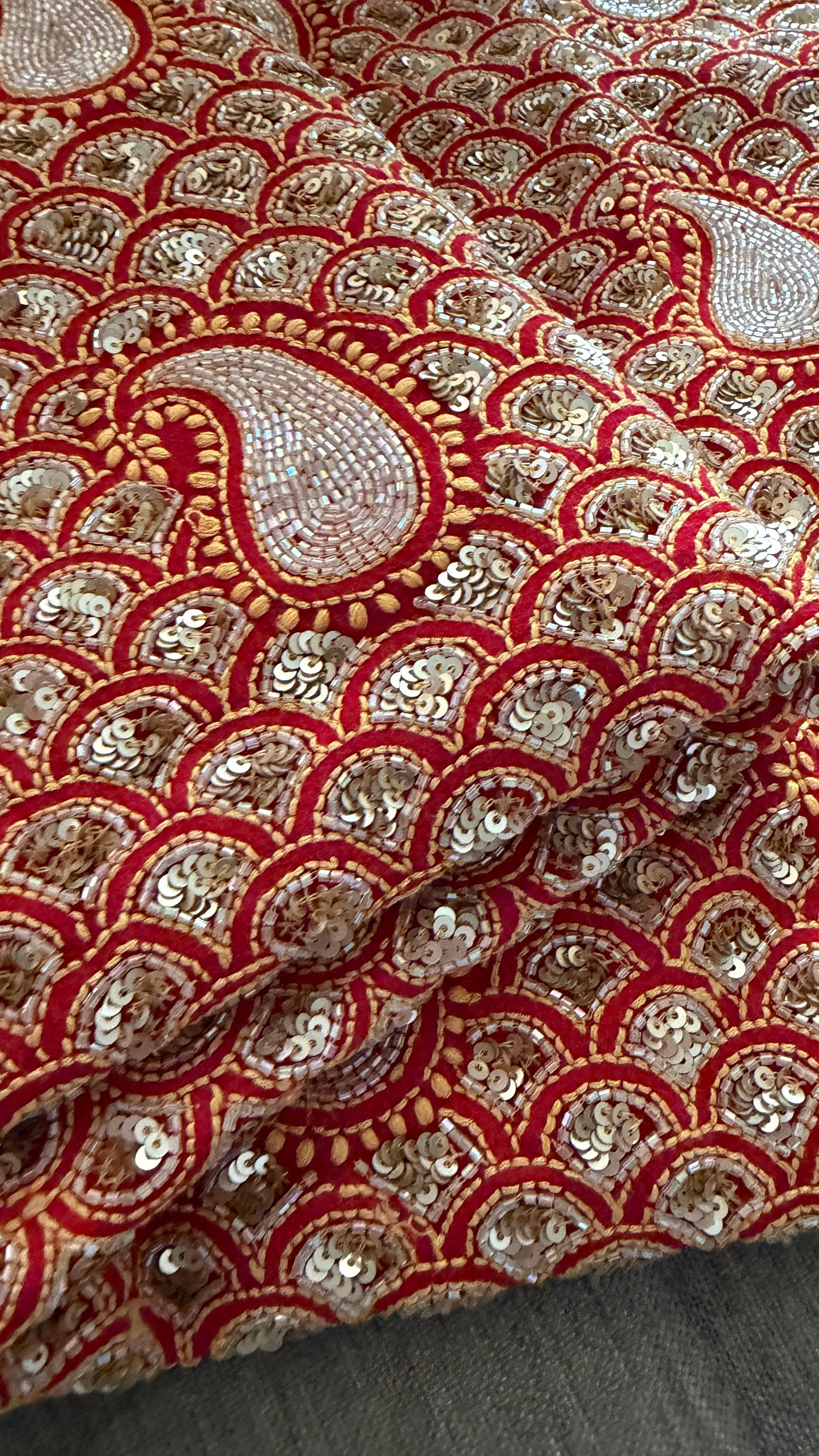 Party Wear Red Embellished Chikankari Suit for Women
