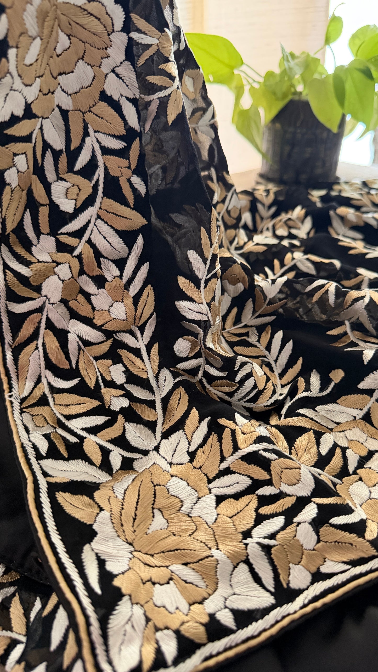 Heirloom Pure Georgette Parsi Gara Saree