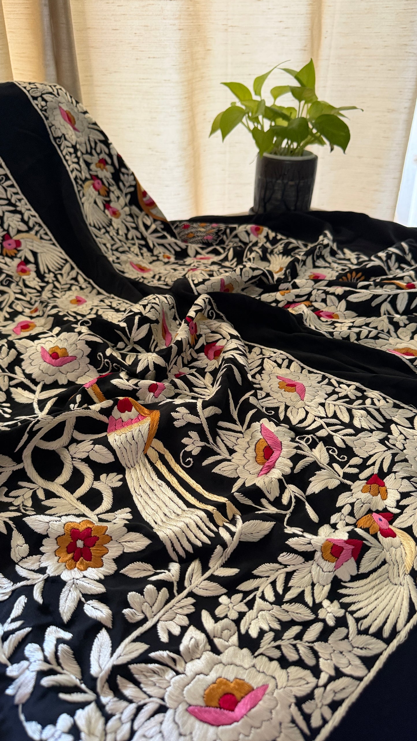 Exclusive Parsi Gara Hand Embroidered Jacket (Unstitched)