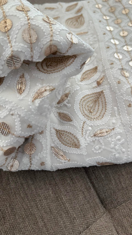 White Gota Patti with Chikankari kurta dupatta set